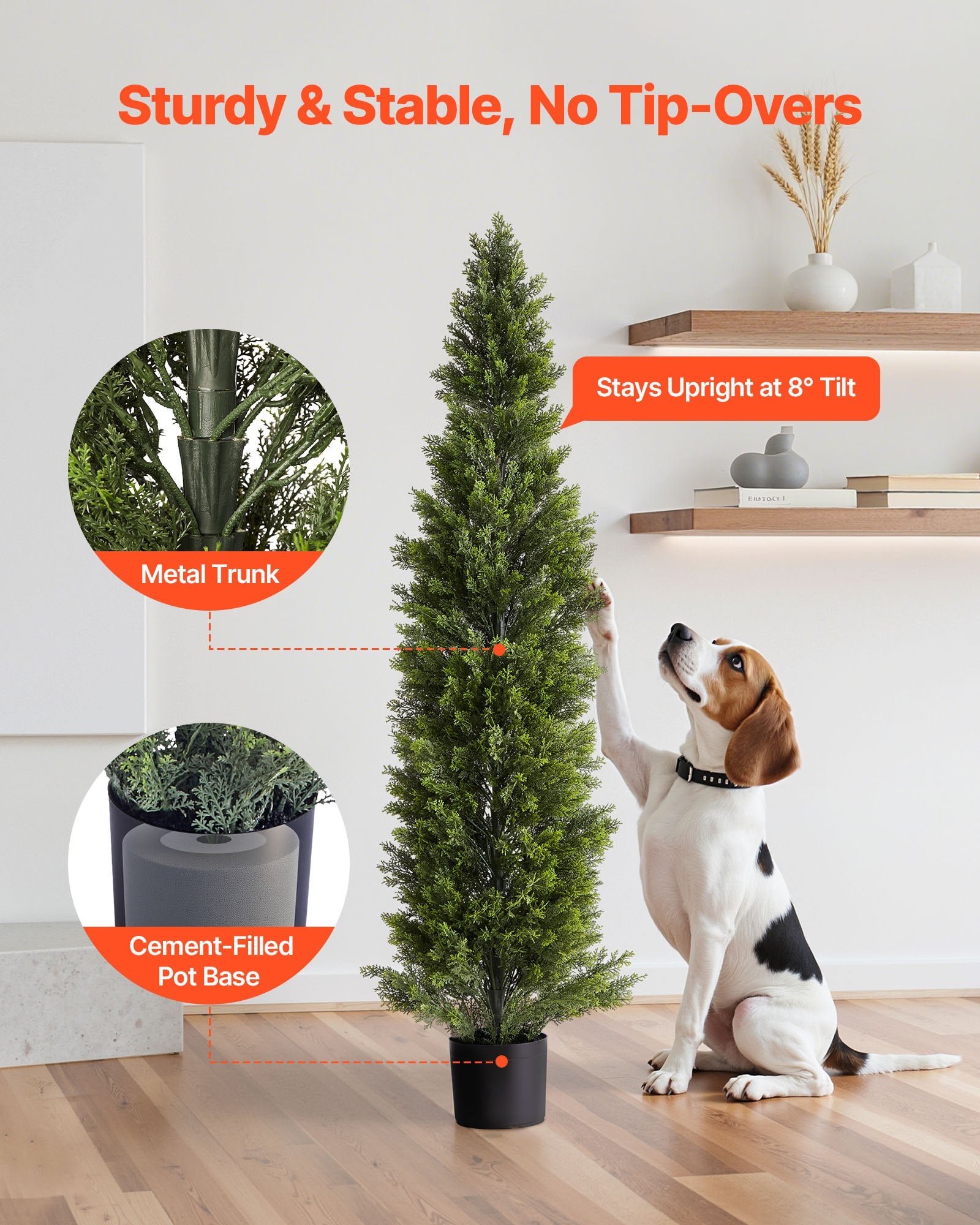 Artificial Topiary Cedar Trees 2-Pack 1524mm Faux Pine Indoor Outdoor Décor