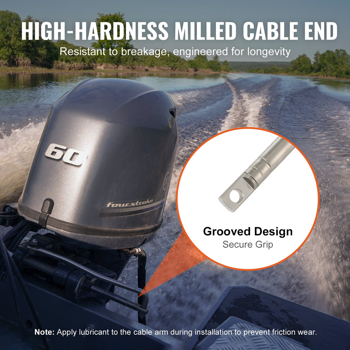 Boat Steering Cable 17ft Outboard Marine Steel High Tensile 1/2 Ton
