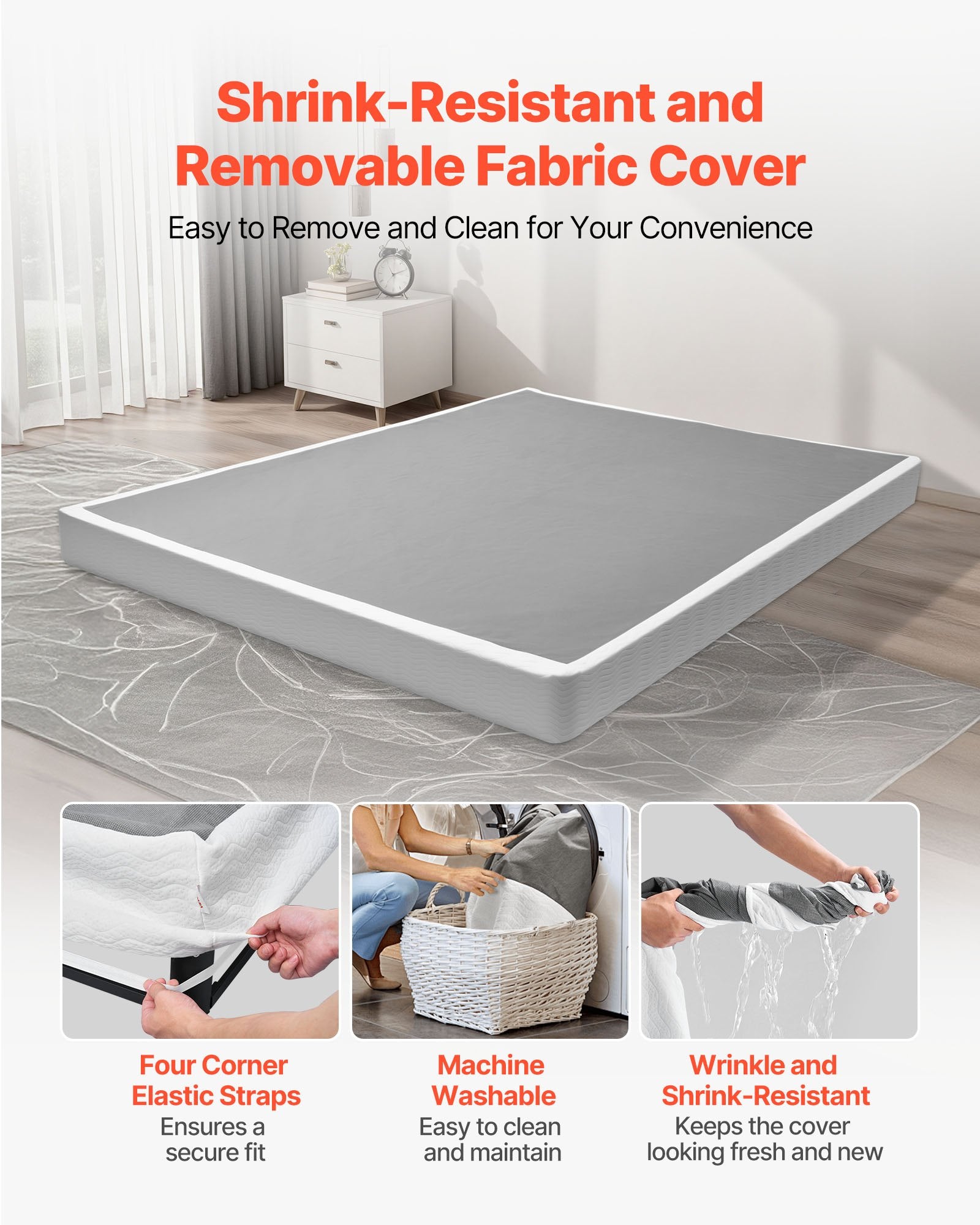 Heavy Duty Metal Box Spring Bed Frame Mattress Foundation