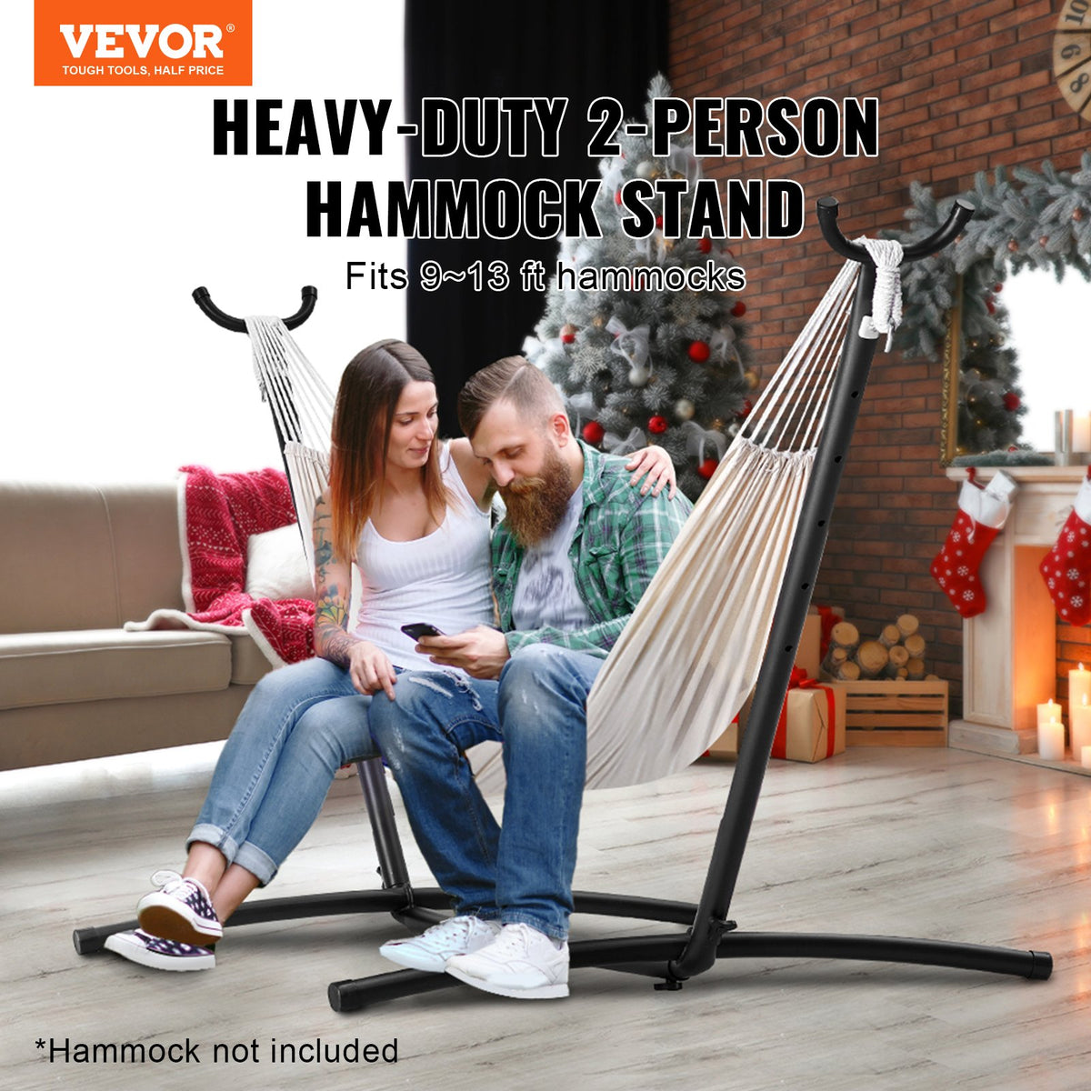 Portable Hammock Stand 450lbs Steel Adjustable Frame for 2 Person Outdoor/Indoor