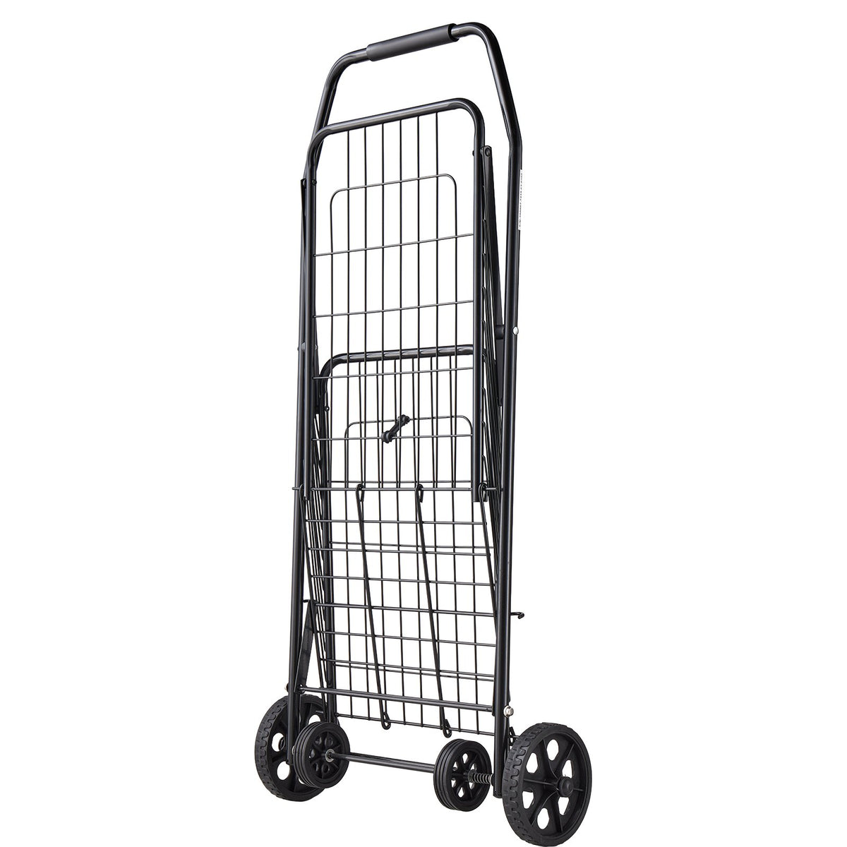 Folding Grocery Utility Cart with Swivel Wheels, 40.8 kg Load Capacity, Black