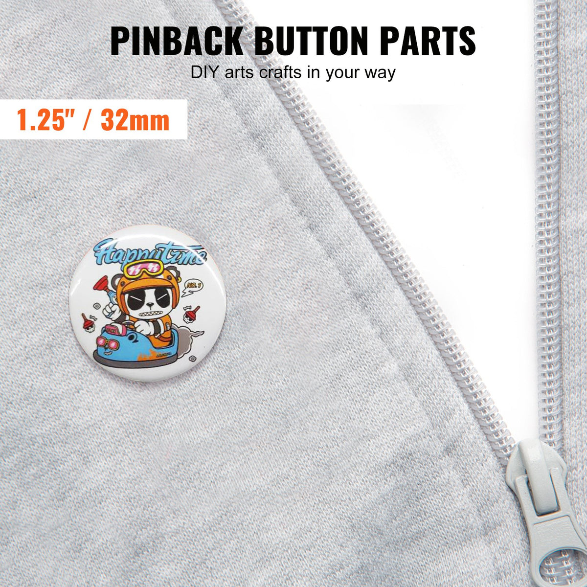 500 Sets 1.25" 32MM Pin Back Button Parts DIY Badge Parts with Tops Films