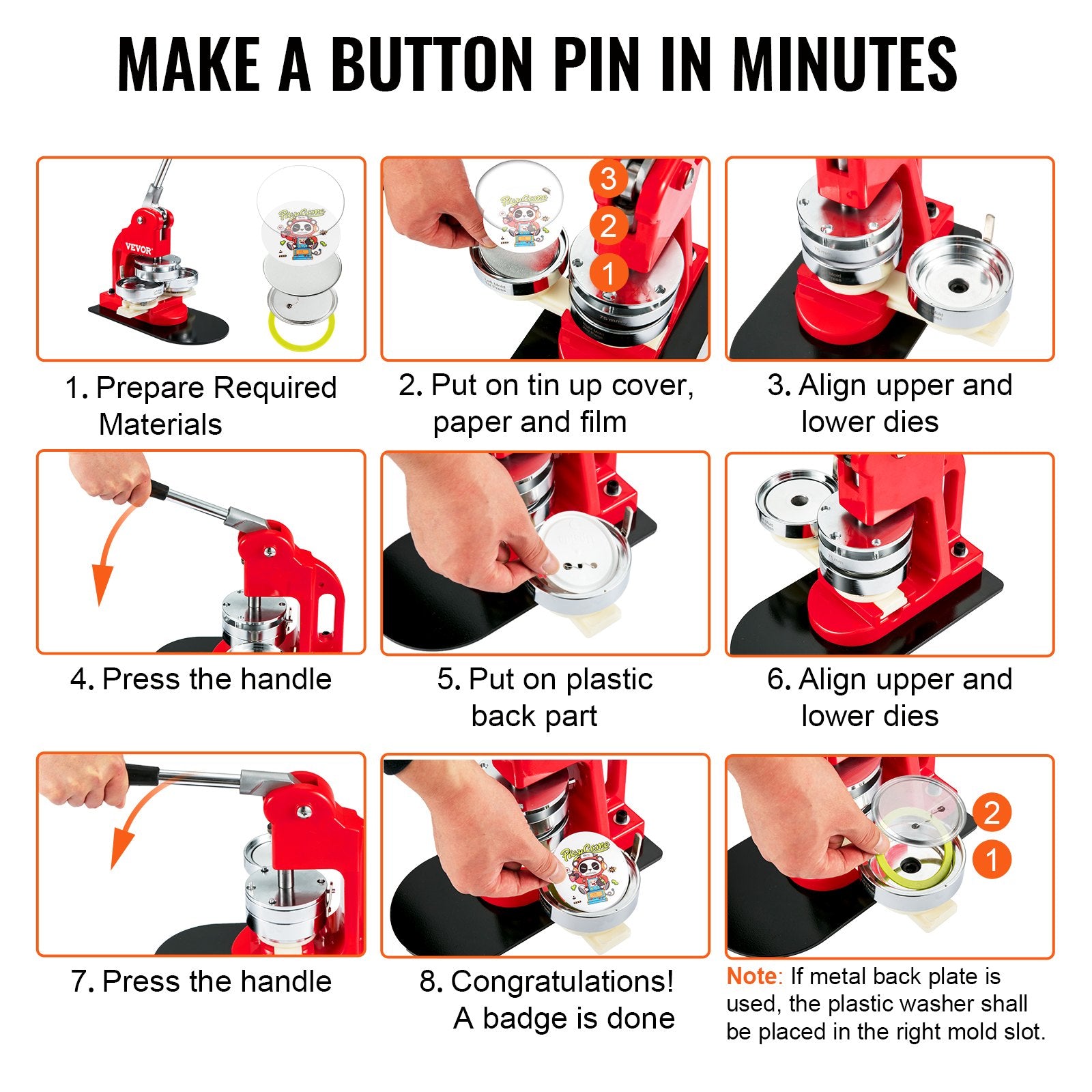 500 Sets 1.25" 32MM Pin Back Button Parts DIY Badge Parts with Tops Films