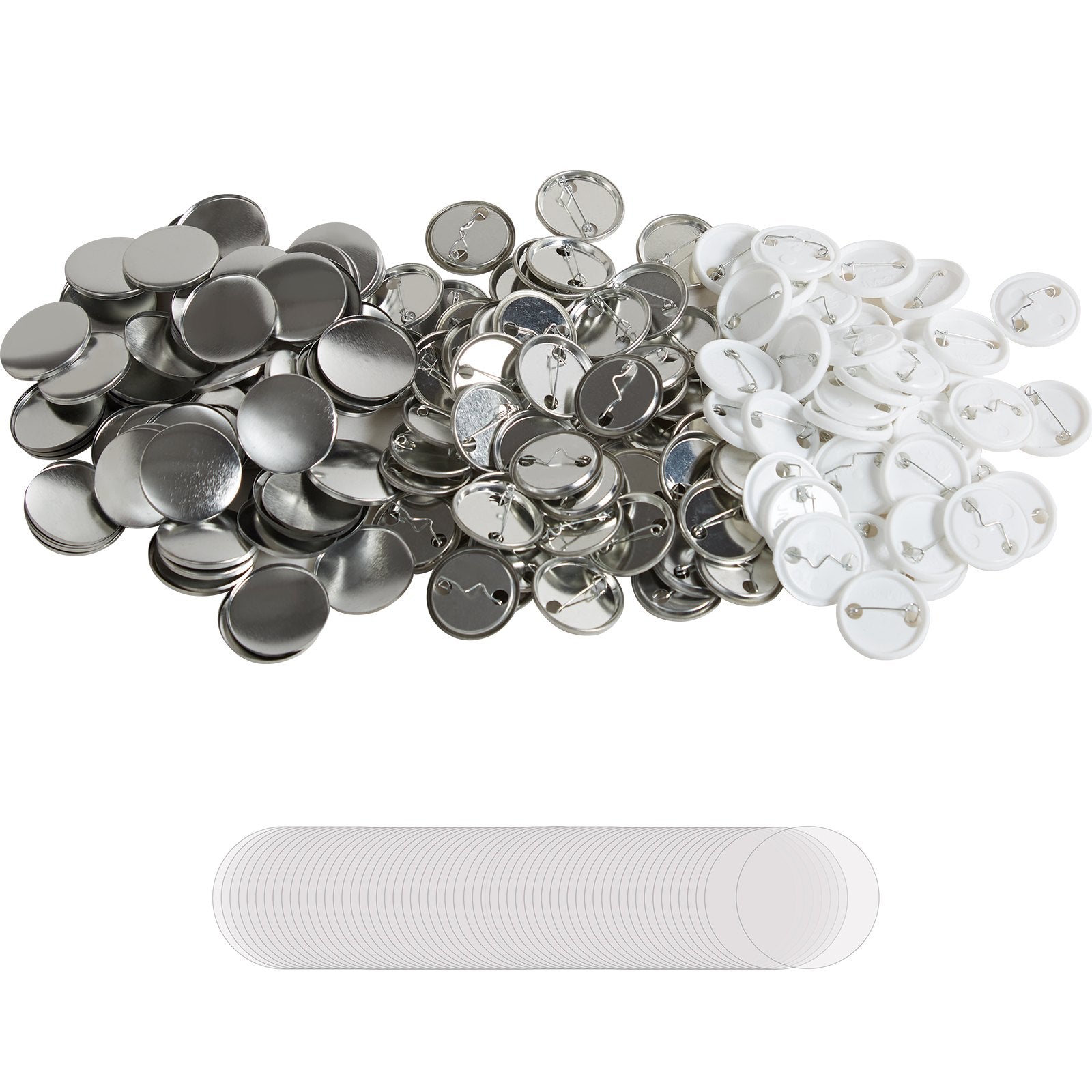 500 Sets 1.25" 32MM Pin Back Button Parts DIY Badge Parts with Tops Films