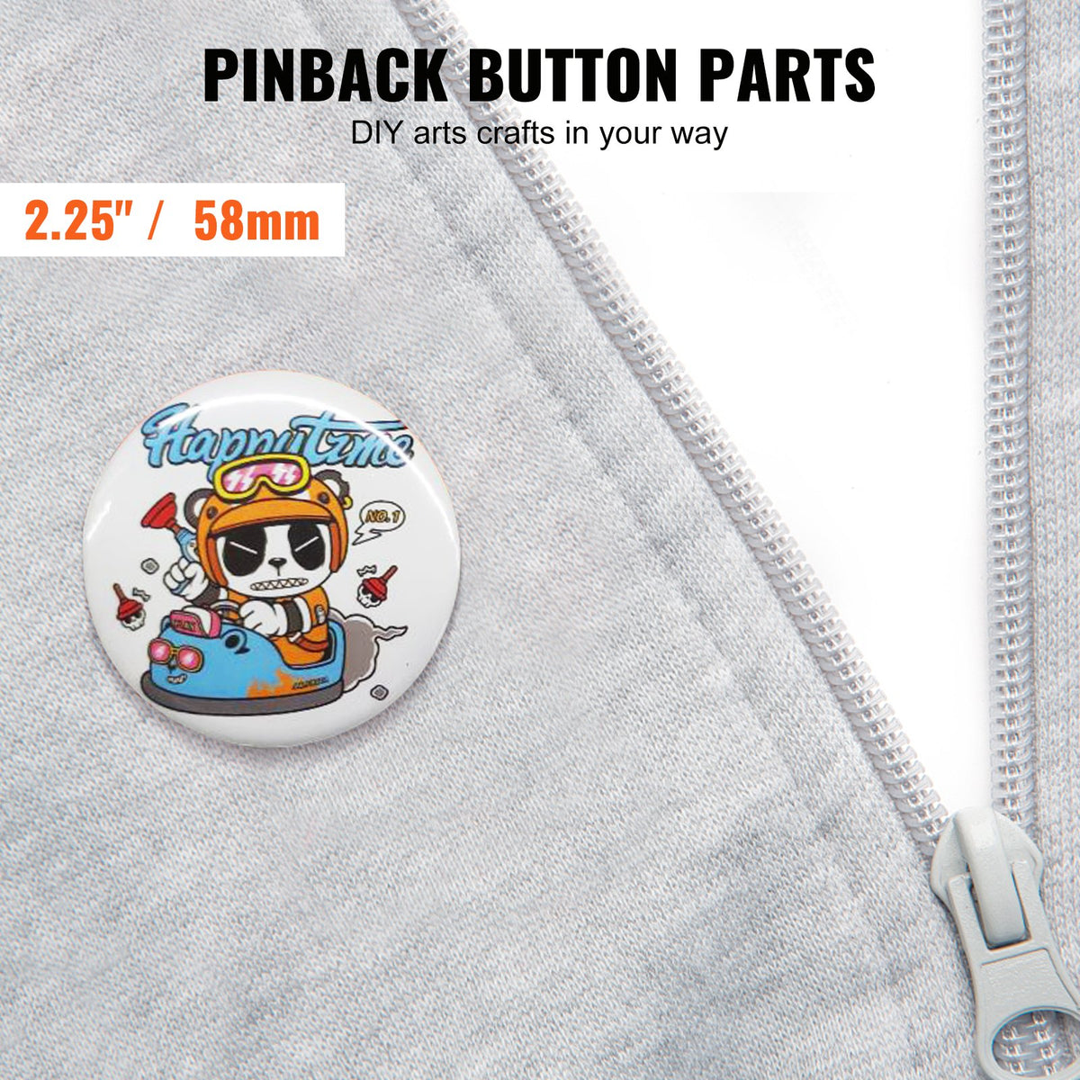 500 Sets 2.25" 58MM Pin Back Button Parts DIY Badge Parts with Tops Films