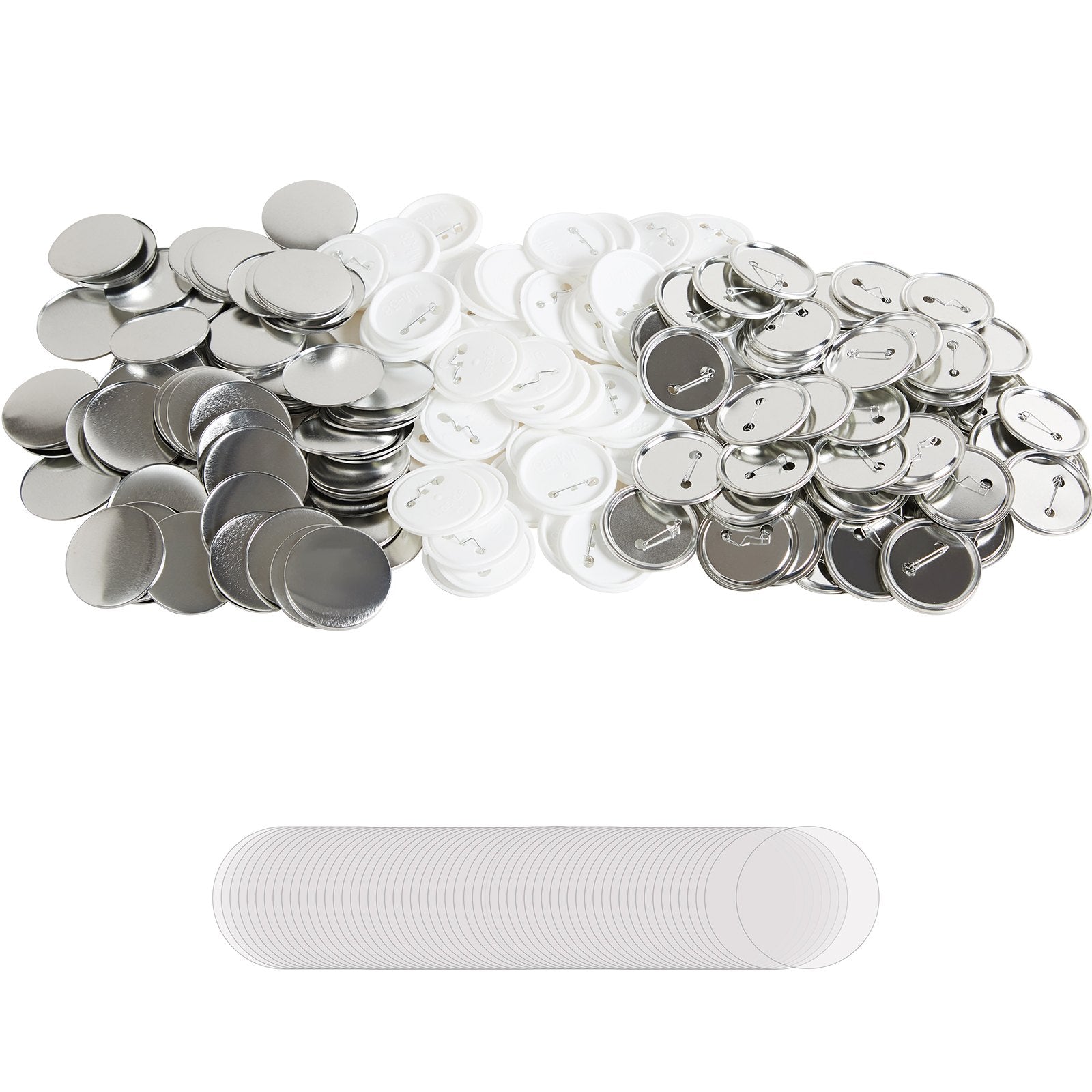 500 Sets 2.25" 58MM Pin Back Button Parts DIY Badge Parts with Tops Films