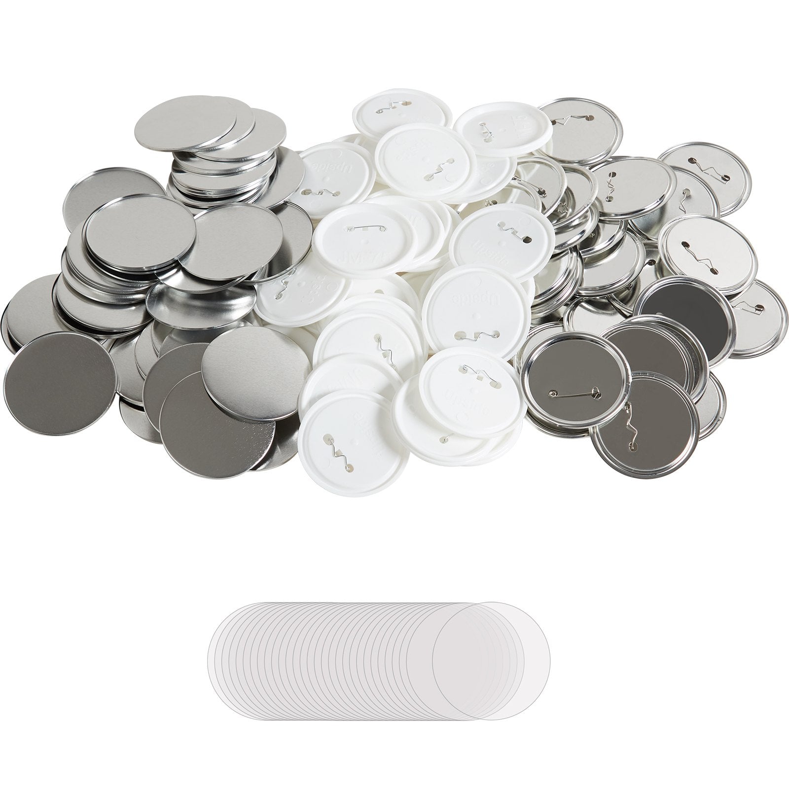 200 Sets 3" 75MM Pin Back Button Parts DIY Badge Parts with Tops Films