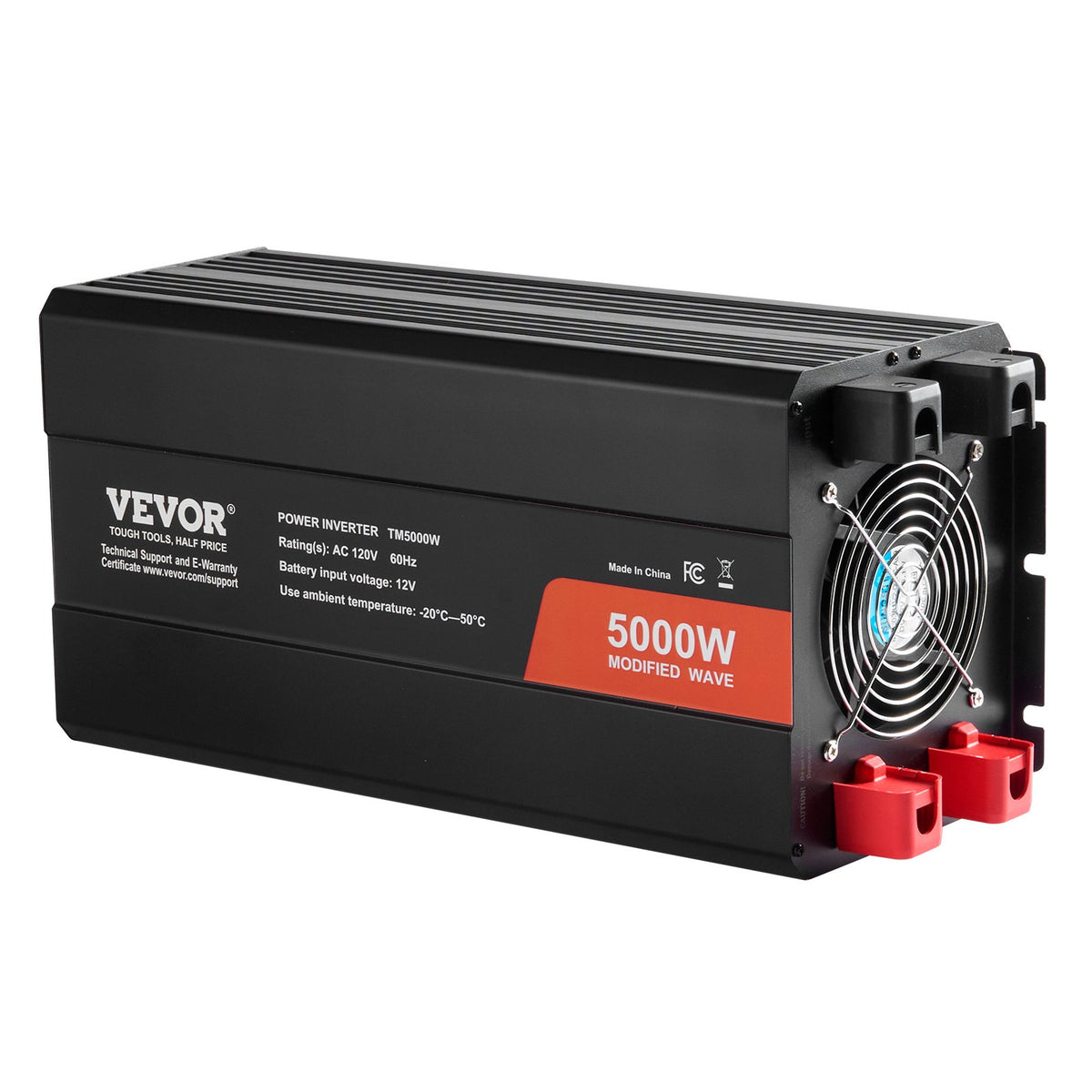 Modified Sine Wave Inverter 5000W DC 12V to AC 230V with LCD, USB, Type-C Remote