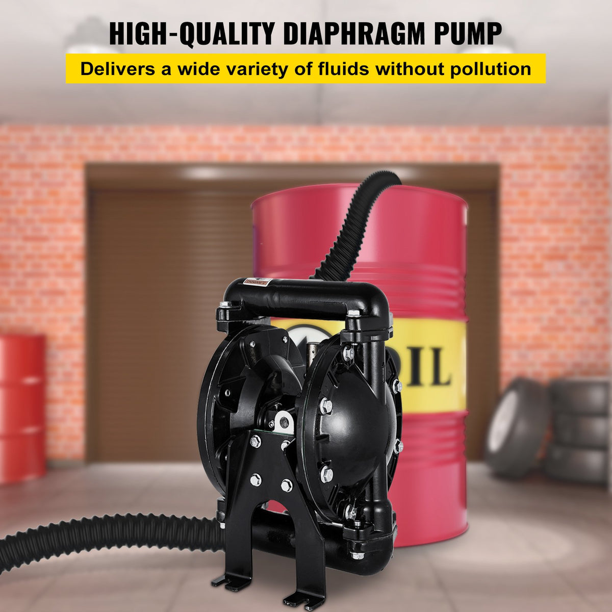 Air-Operated Double Diaphragm Pump 24 GPM 1 Inch Inlet And Outlet