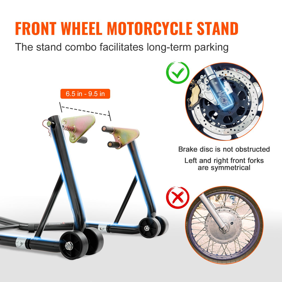 Motorcycle Stand Lift 0.39 Ton Front Rear Combo U+L Fork Swingarm Spool Black