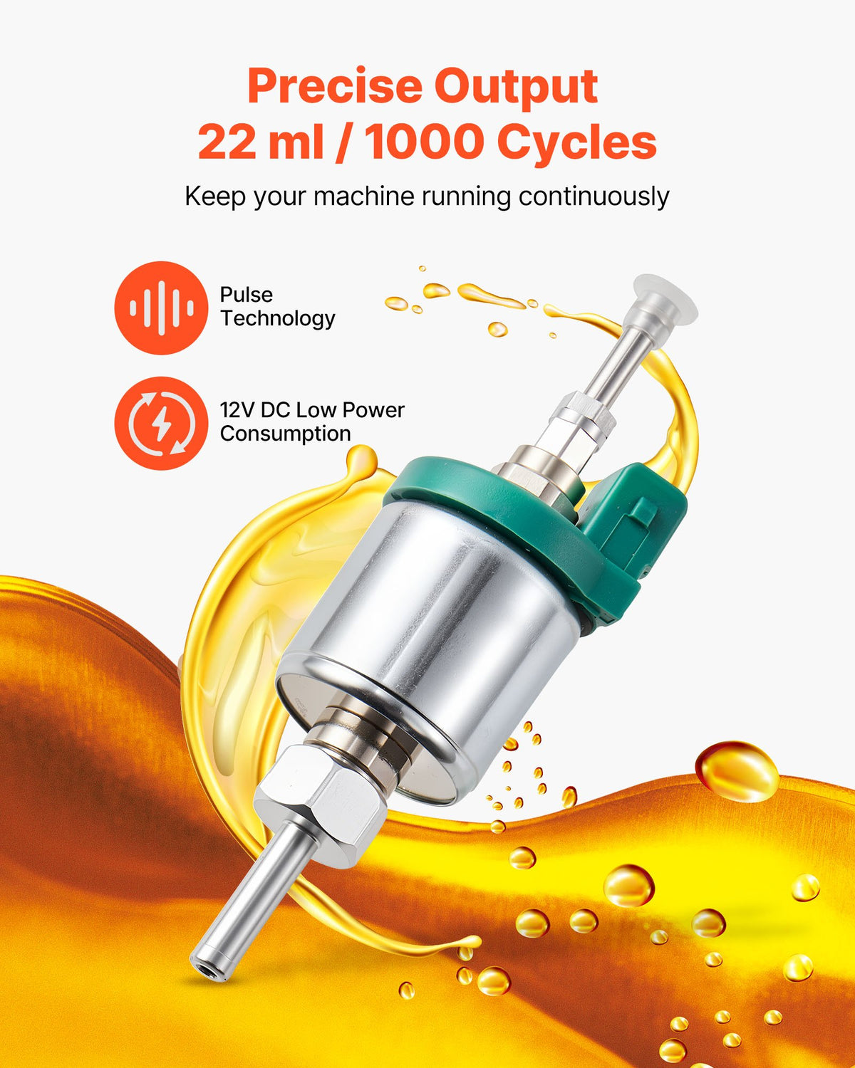 12V Diesel Heater Fuel Pump 22ML Quiet Pulse Pump for 2KW-8KW Heaters