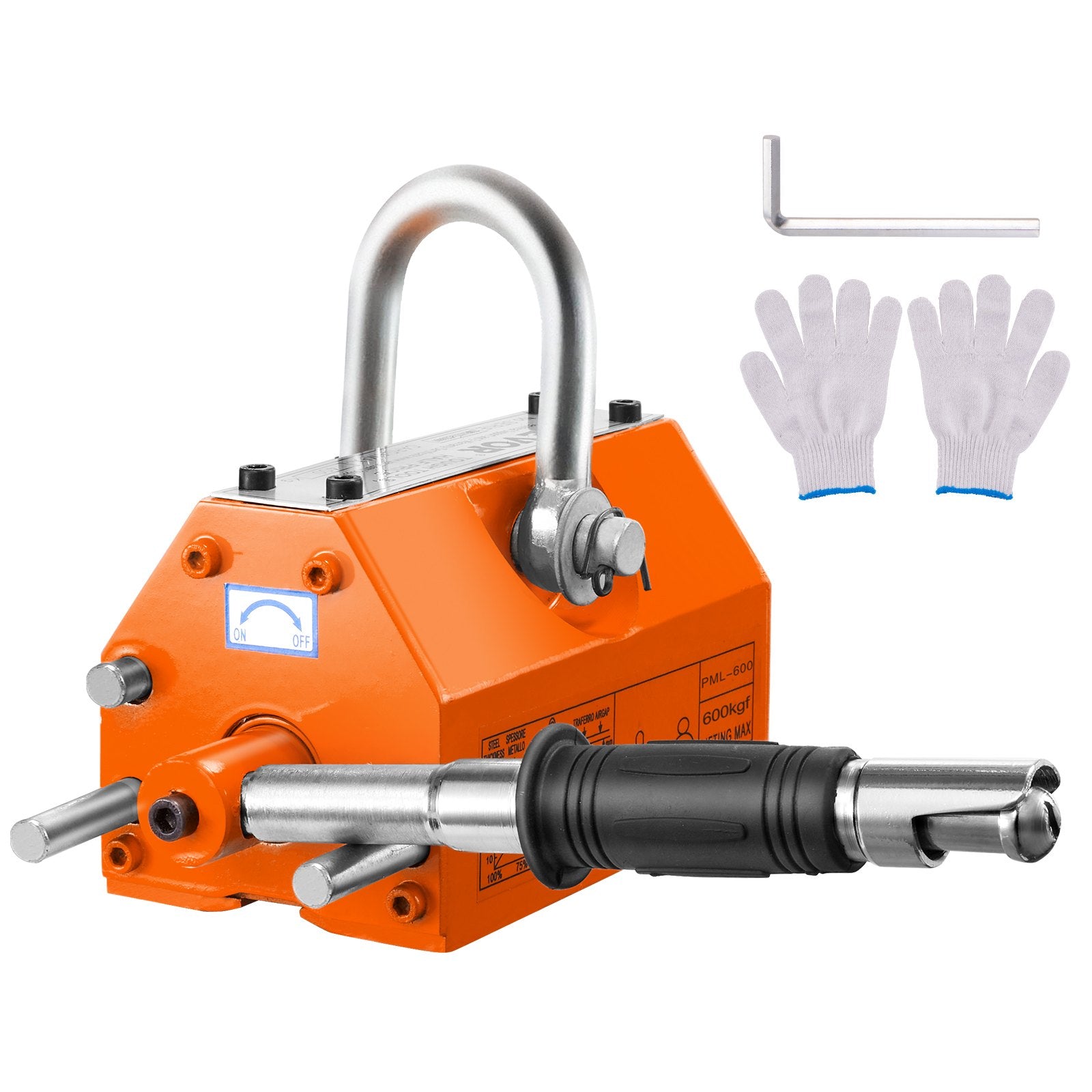 600 kg Magnetic Lifter with 2.5 Safety Factor Neodymium Steel Permanent Lift Magnet