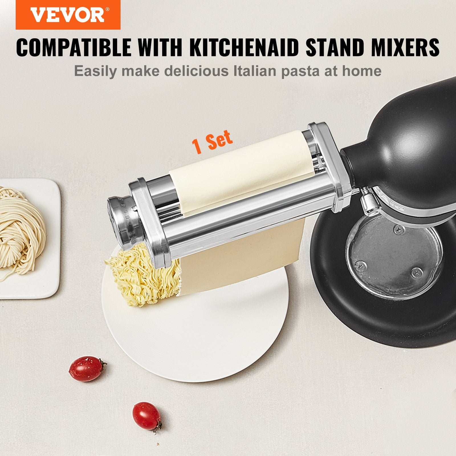 Pasta Attachment for KitchenAid Stand Mixer Stainless Steel Sheet Roller