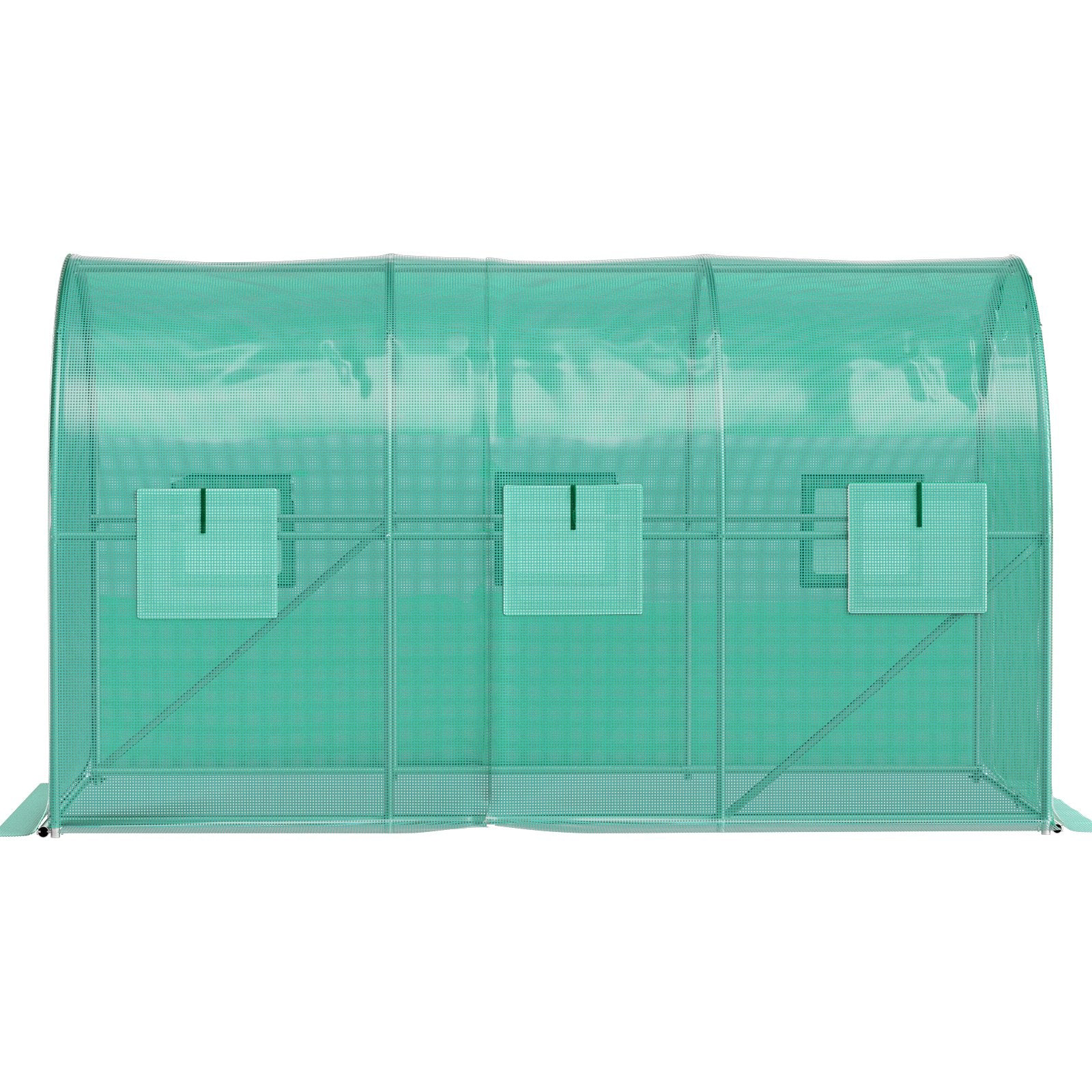 Walk-in Tunnel Greenhouse 12x7x7ft Portable Plant House with Steel Hoops Door