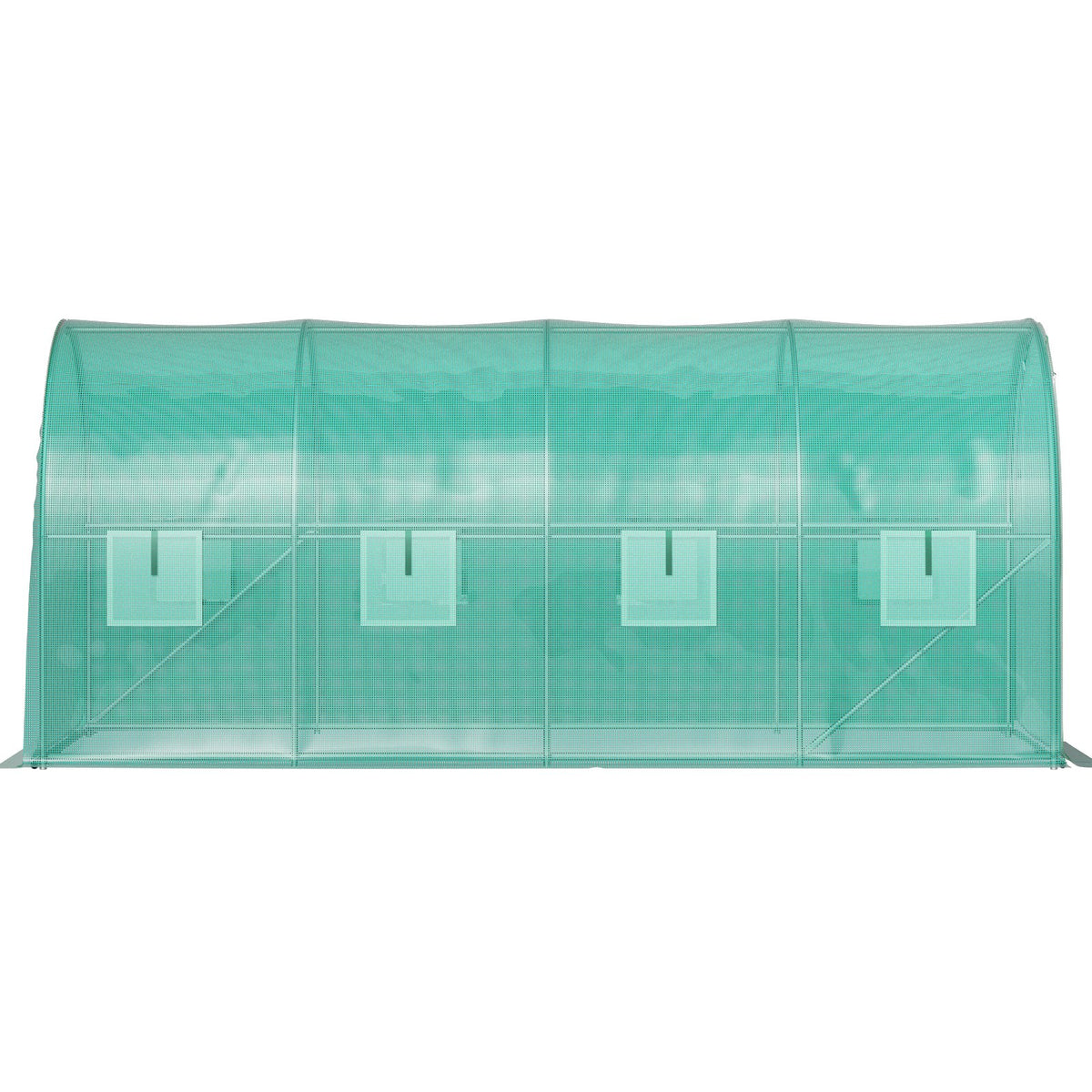 Tunnel Greenhouse Walk-in 15x7x7ft Portable Zippered Door Windows Steel Hoops