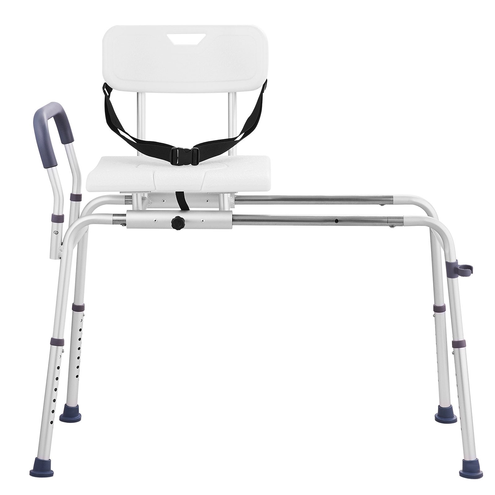Sliding Tub Transfer Bench Adjustable Seat Backrest Safety Belt Non-Slip 400lbs