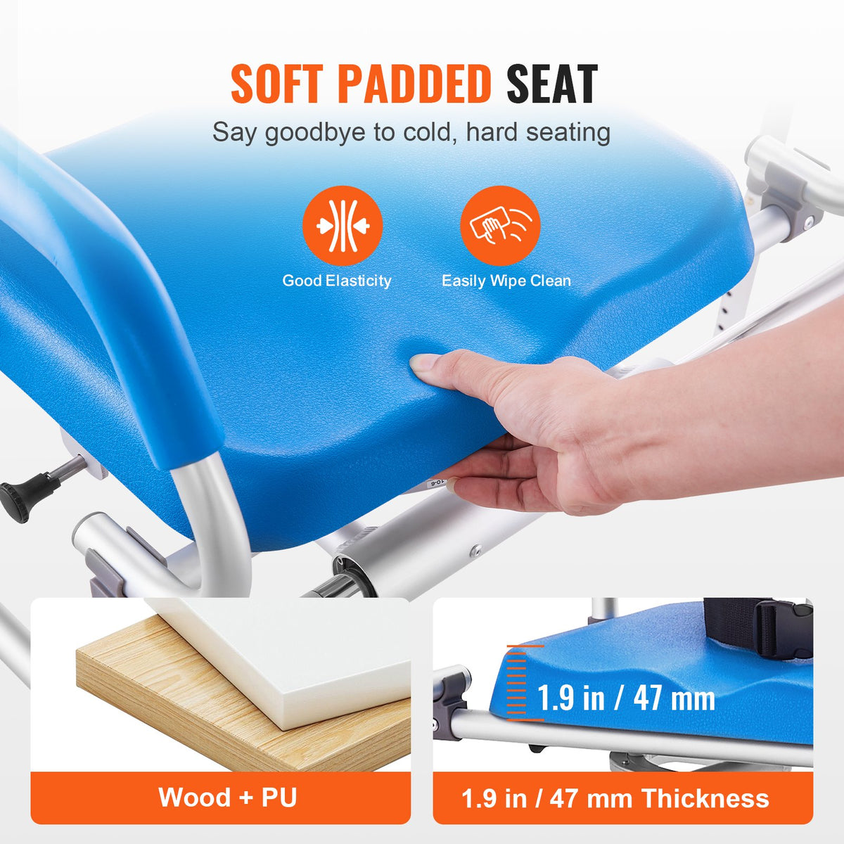 Sliding Tub Transfer Bench Swivel Seat Adjustable Padded Chair