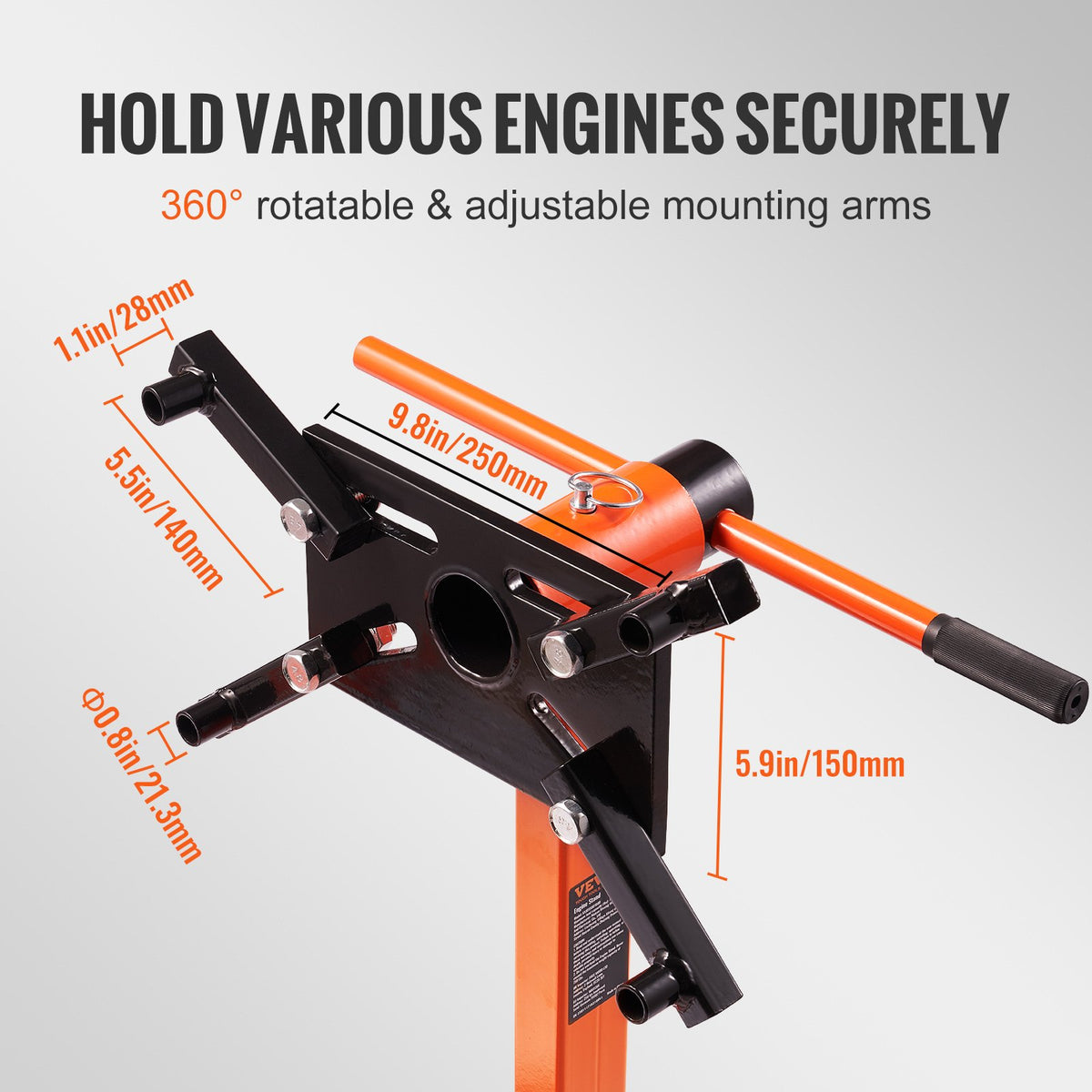 340 kg Rotating Engine Stand with 360° Adjustable Head Cast Iron Motor Doll