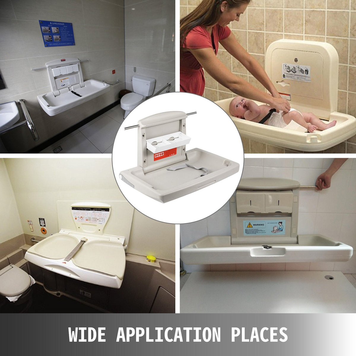 Baby Changing Table Wall-Mounted Fold-Down Vertical Diaper Changing Station