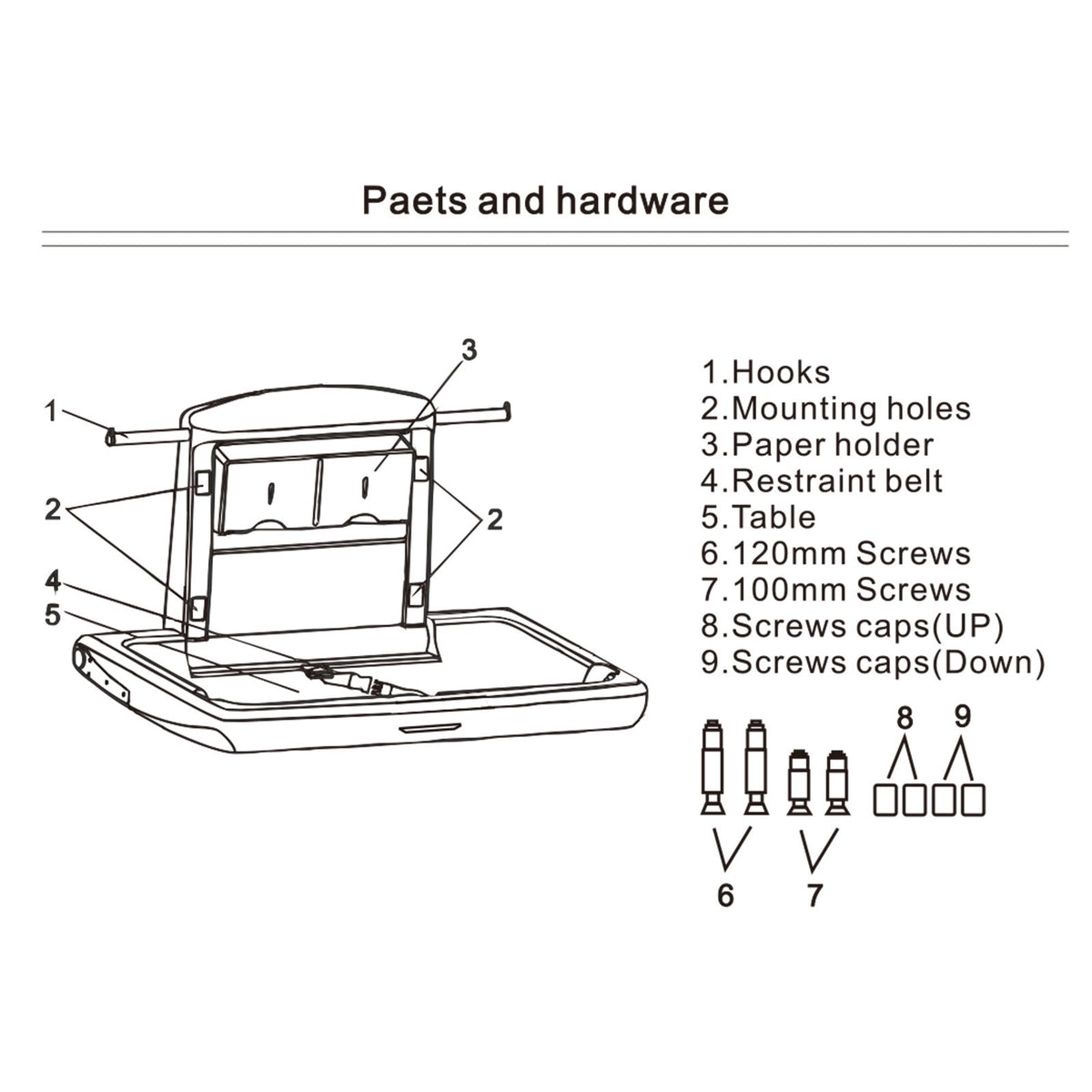 Baby Changing Table Wall-Mounted Fold-Down Vertical Diaper Changing Station