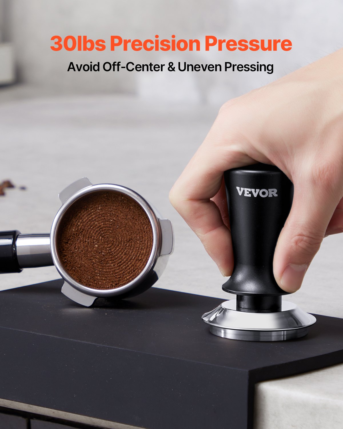 51mm Spring Loaded Espresso Tamper with Non-Slip Grip and 30 lbs Pressure