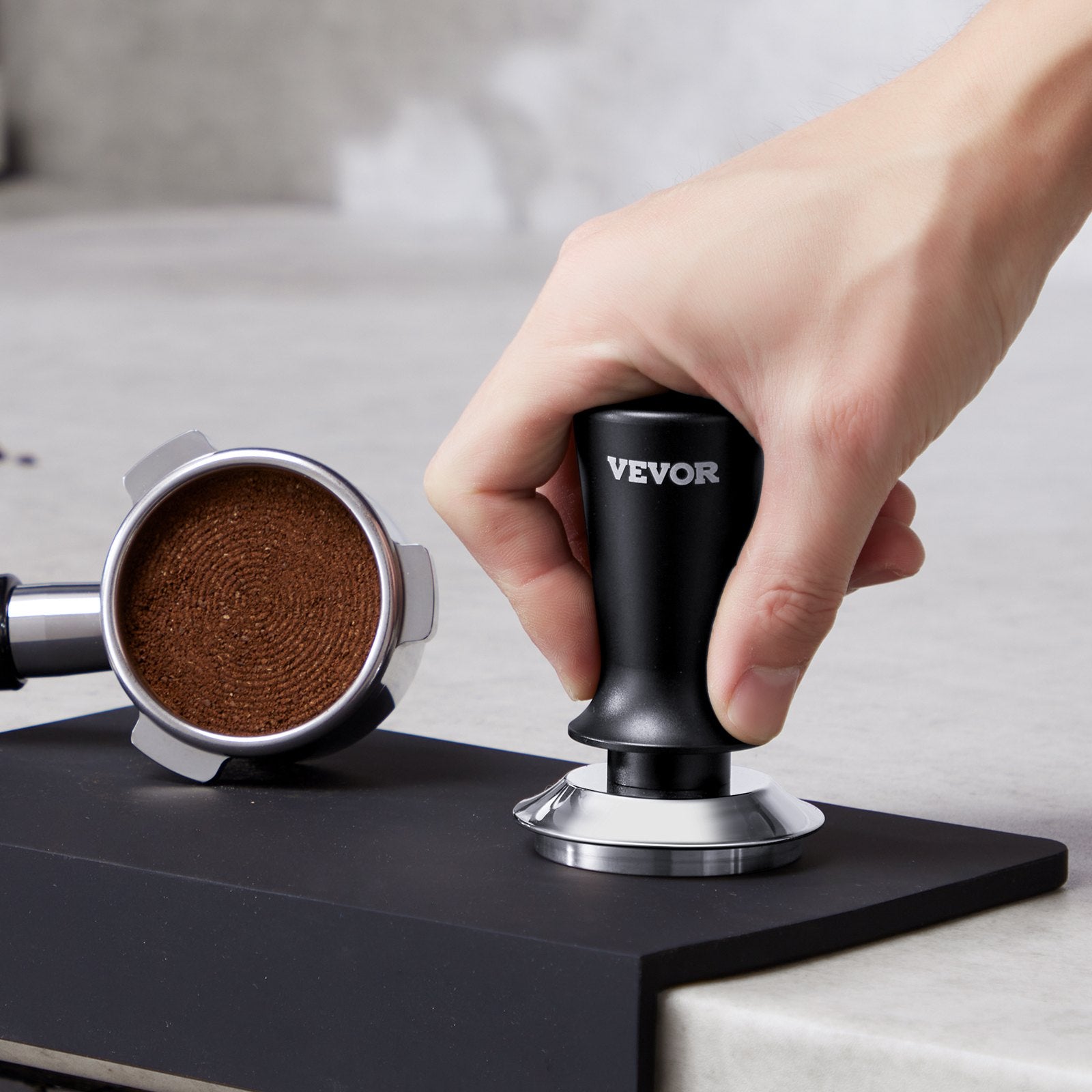 53mm Spring Loaded Espresso Tamper with Non-Slip Grip and 30 lbs Pressure