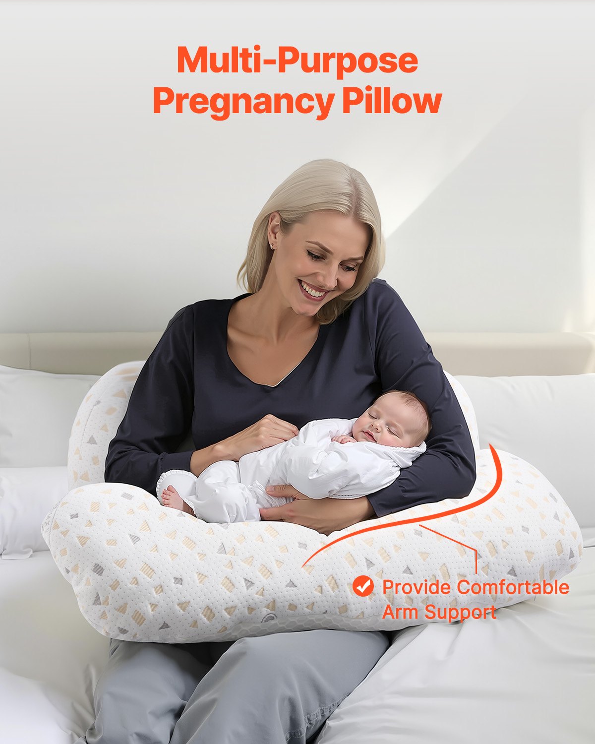 Pregnancy Pillow Adjustable Maternity Body Pillow with Removable Washable Cover