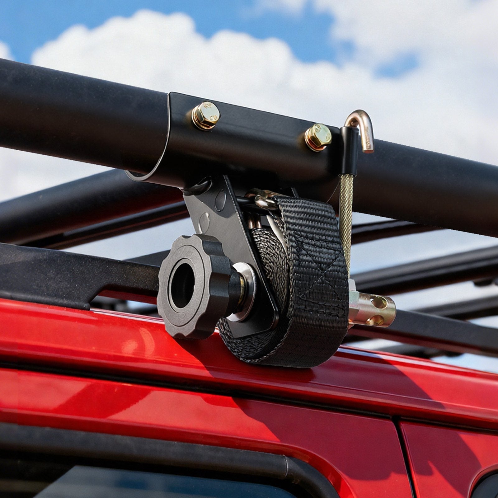 Ladder Rack Ratchet Straps 47.6-50.8mm 38mm x 2.25m J-Hooks 226.8kg 4-Pack