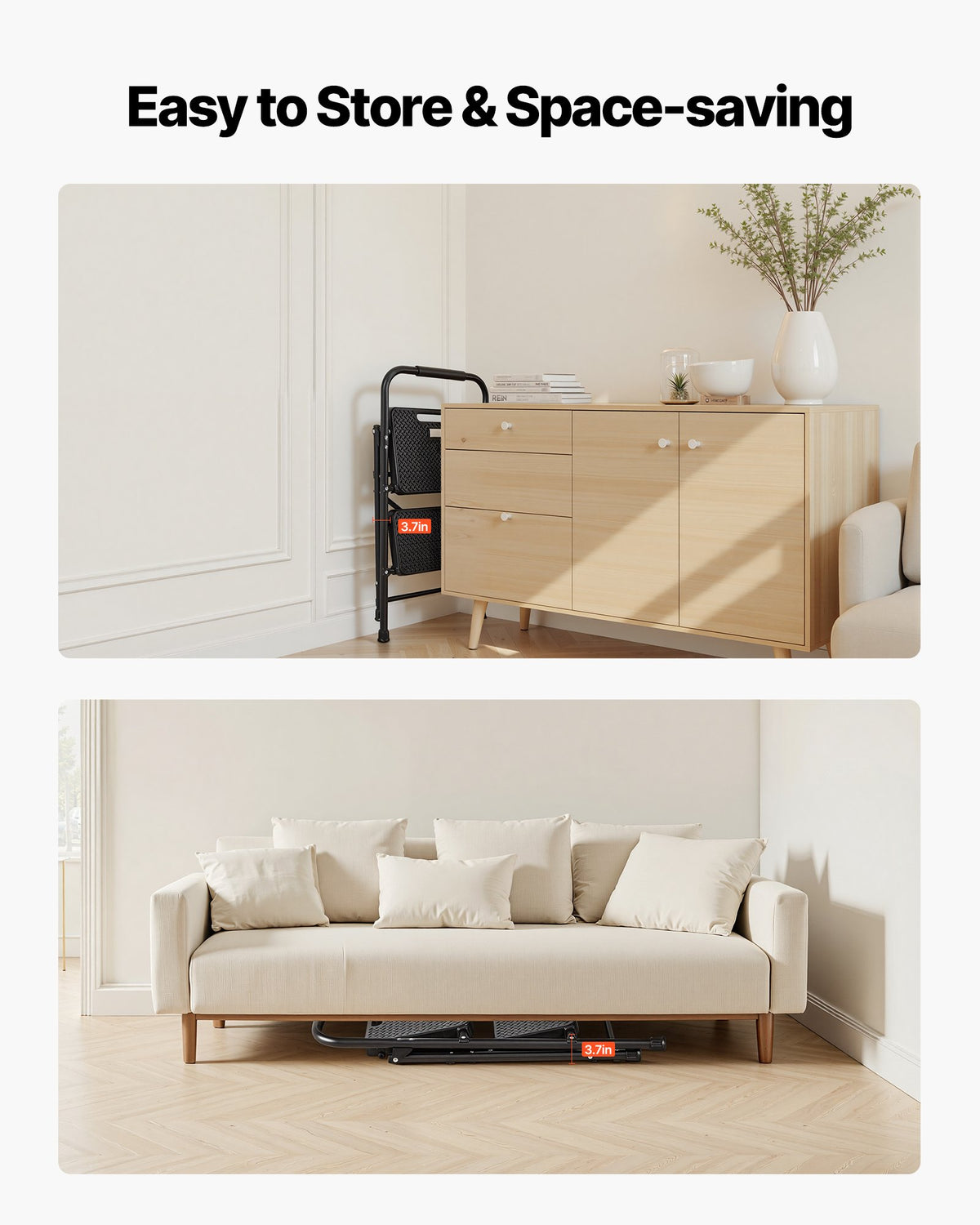 Folding Step Ladder with Anti-Slip Pedal and Handgrip for Home & Office