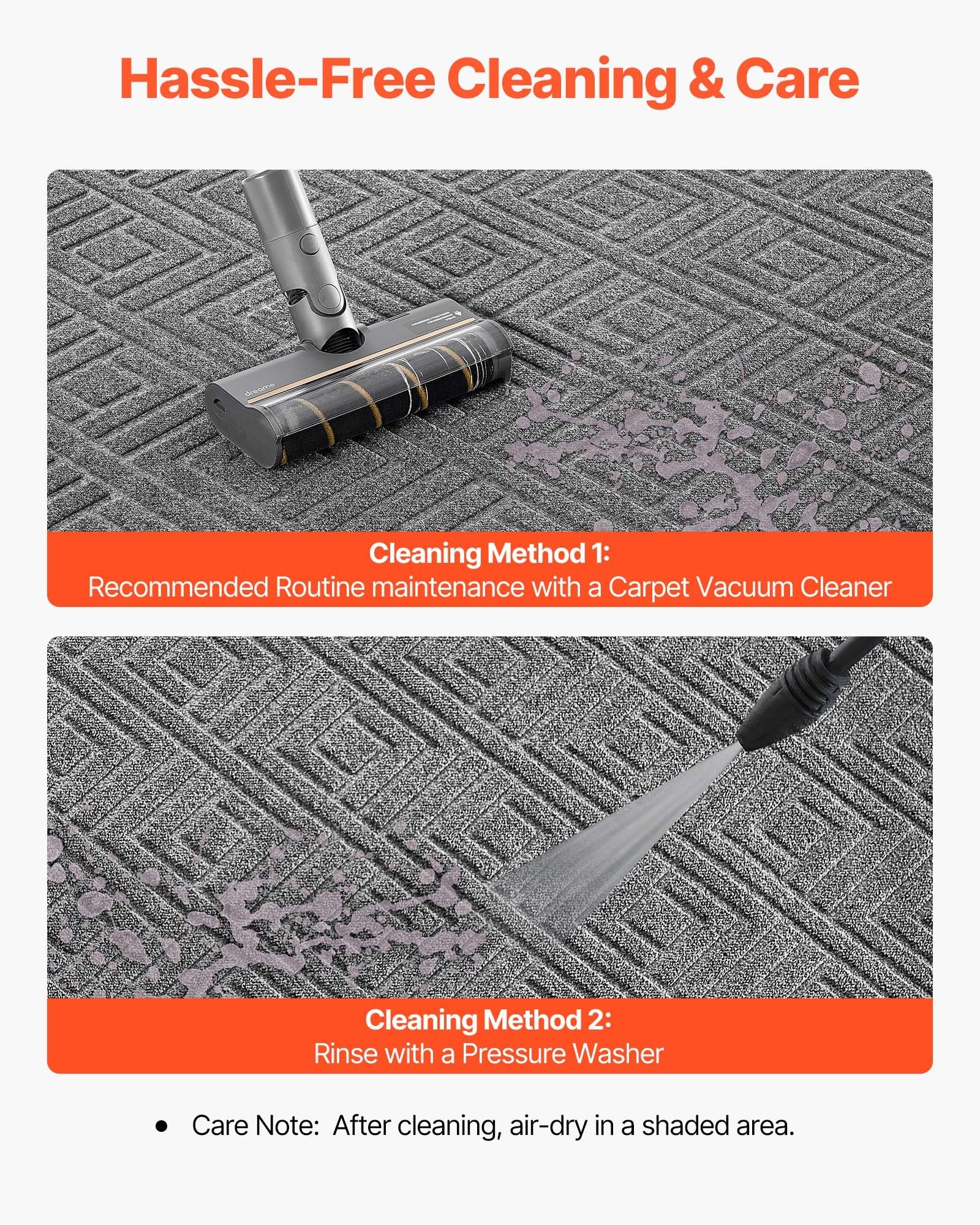 Front Door Mat 1562x914mm Commercial Indoor Outdoor TPE Heavy Duty Washable Grey