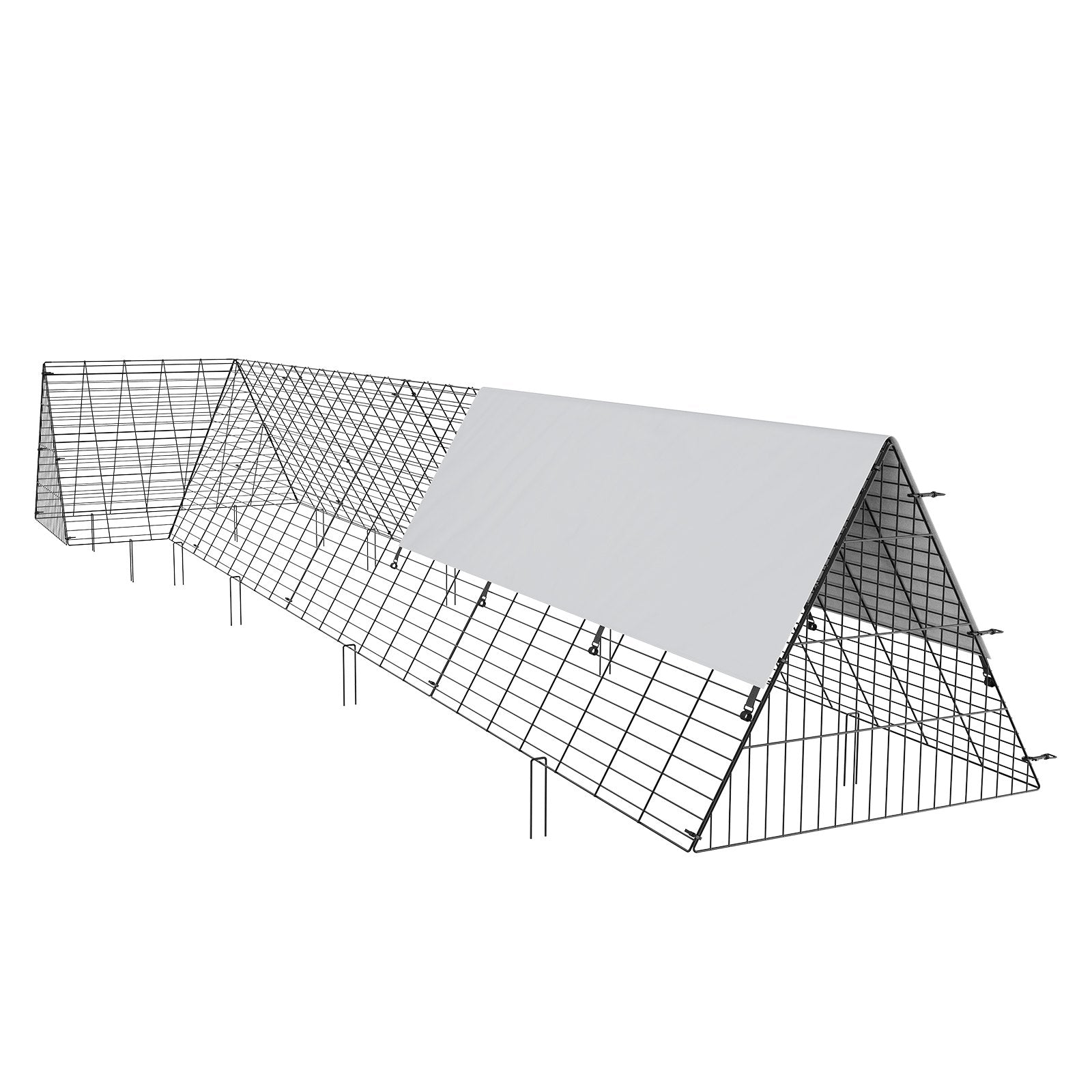 Chicken Tunnels 400x100x61.5cm Portable Outdoor Coop Run with Frames