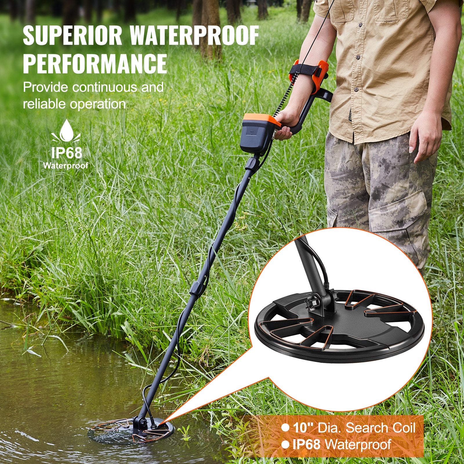 Professional Metal Detector Waterproof LCD MultiMode Treasure Hunt