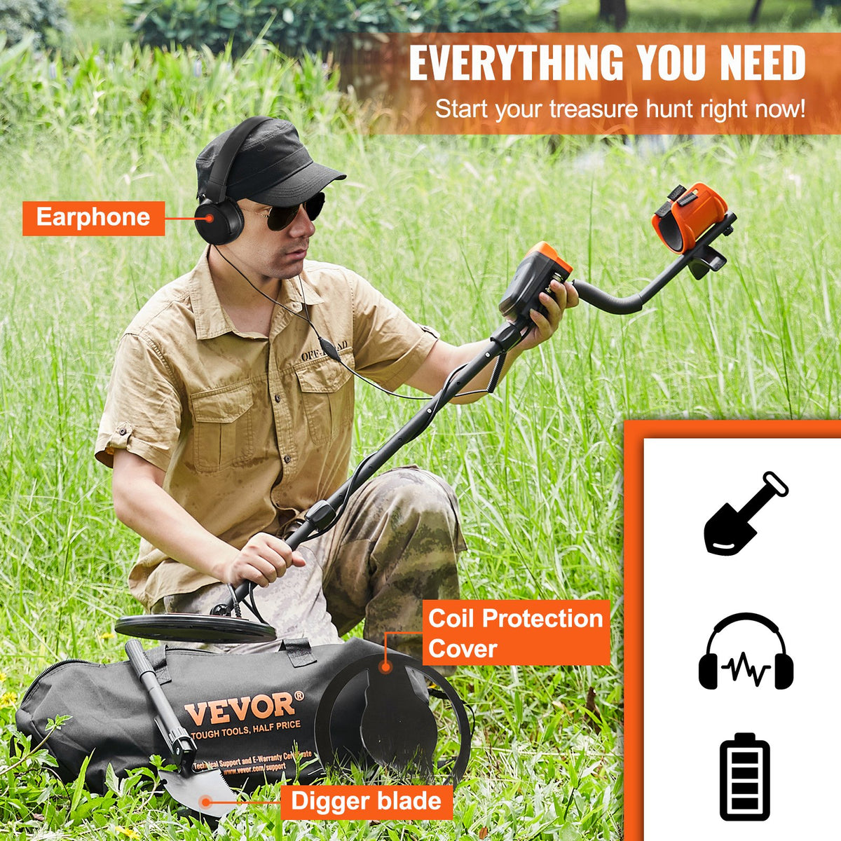 Professional Metal Detector Waterproof LCD MultiMode Treasure Hunt