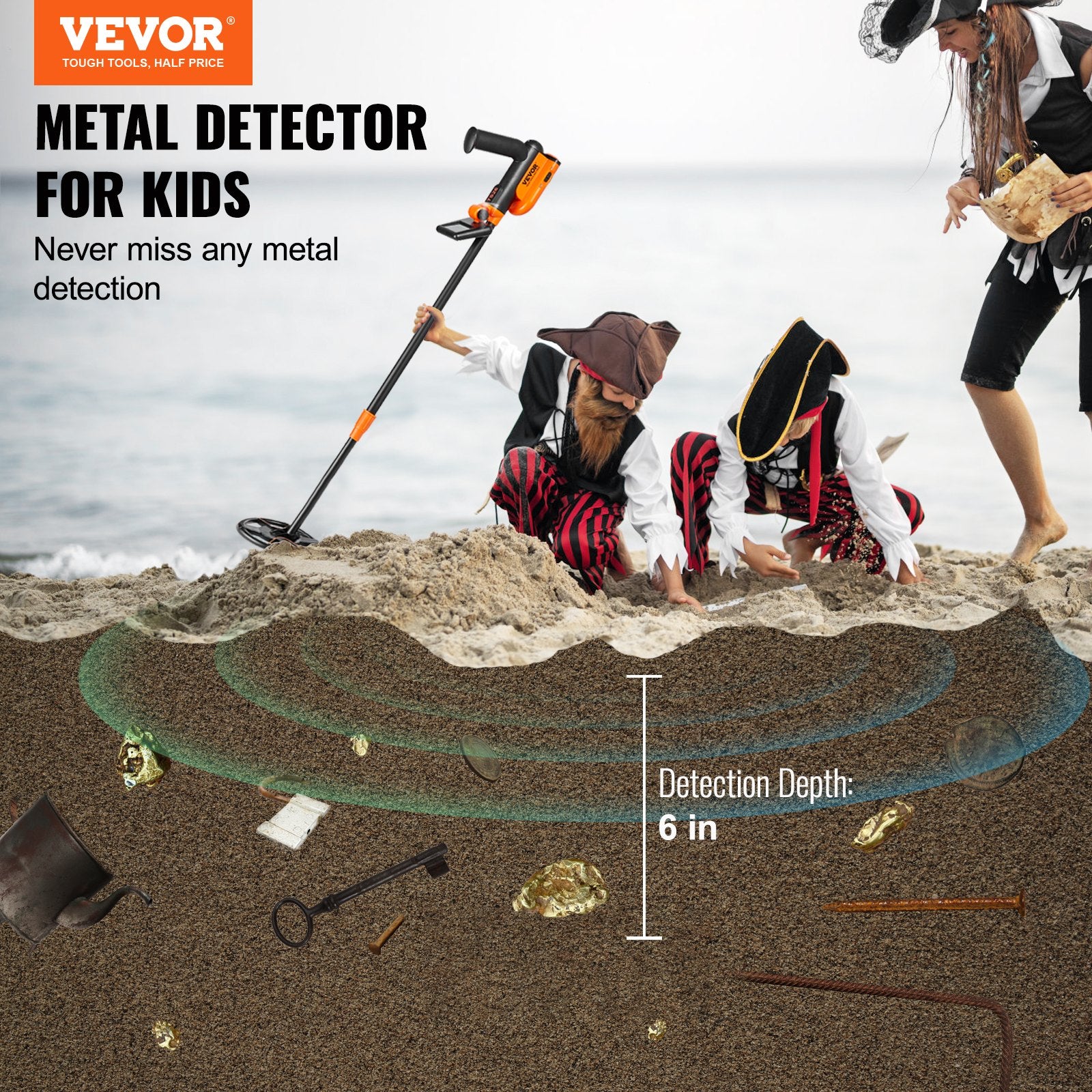 Professional Metal Detector Waterproof LCD MultiMode Treasure Hunt