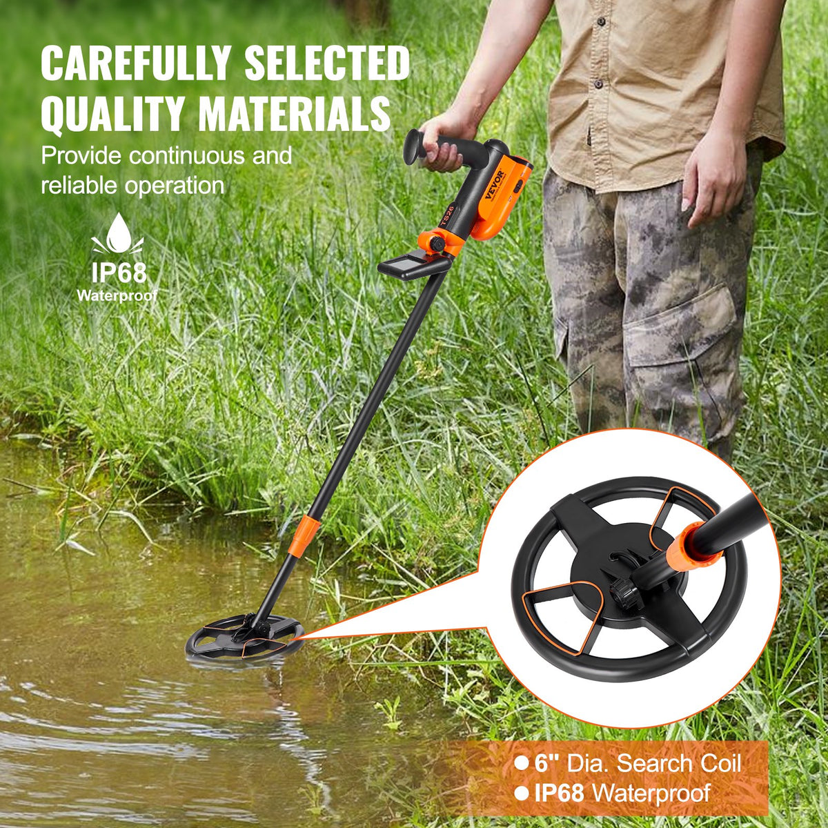 Professional Metal Detector Waterproof LCD MultiMode Treasure Hunt