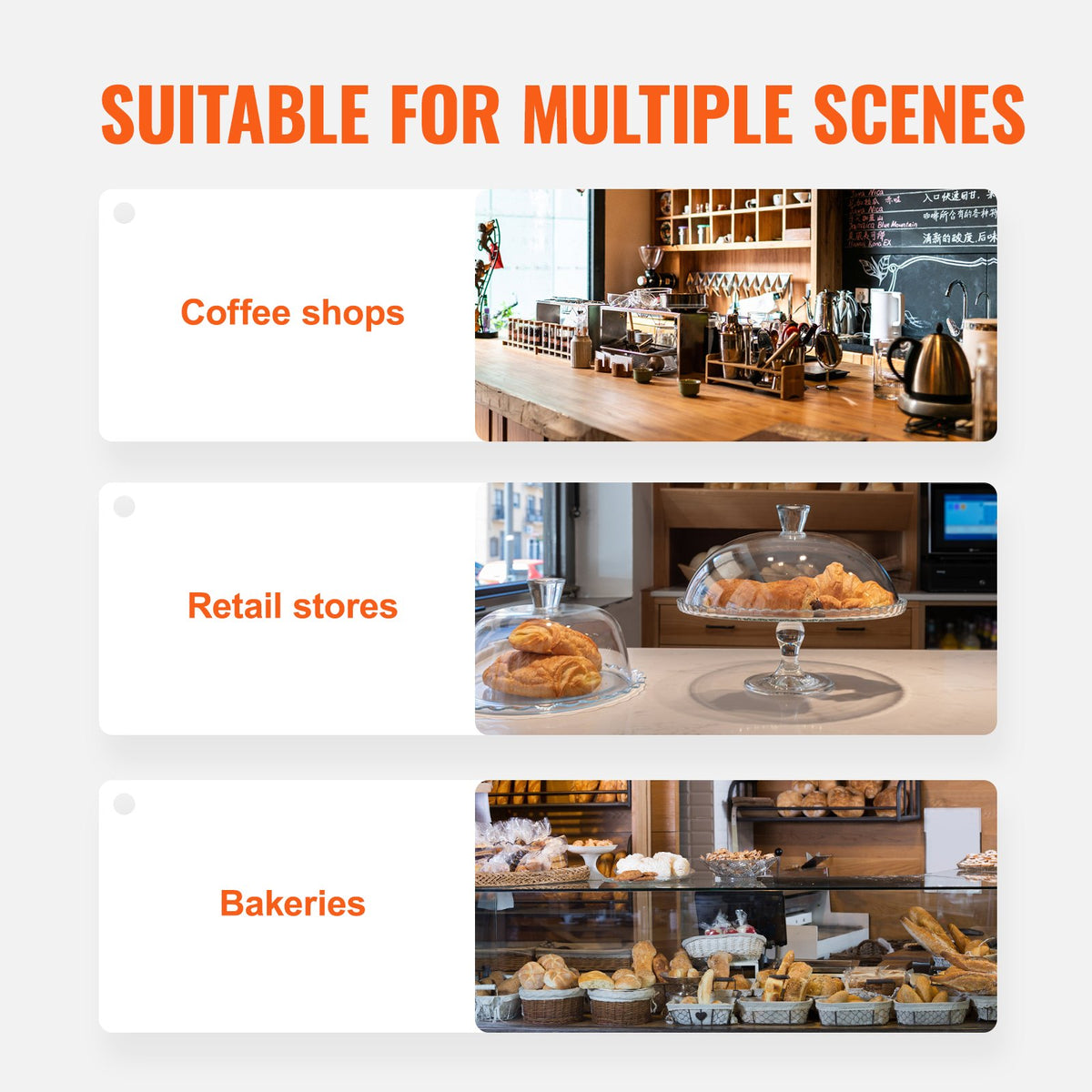 Pastry Display Case 2-Tier Commercial Countertop Acrylic with Rear Door