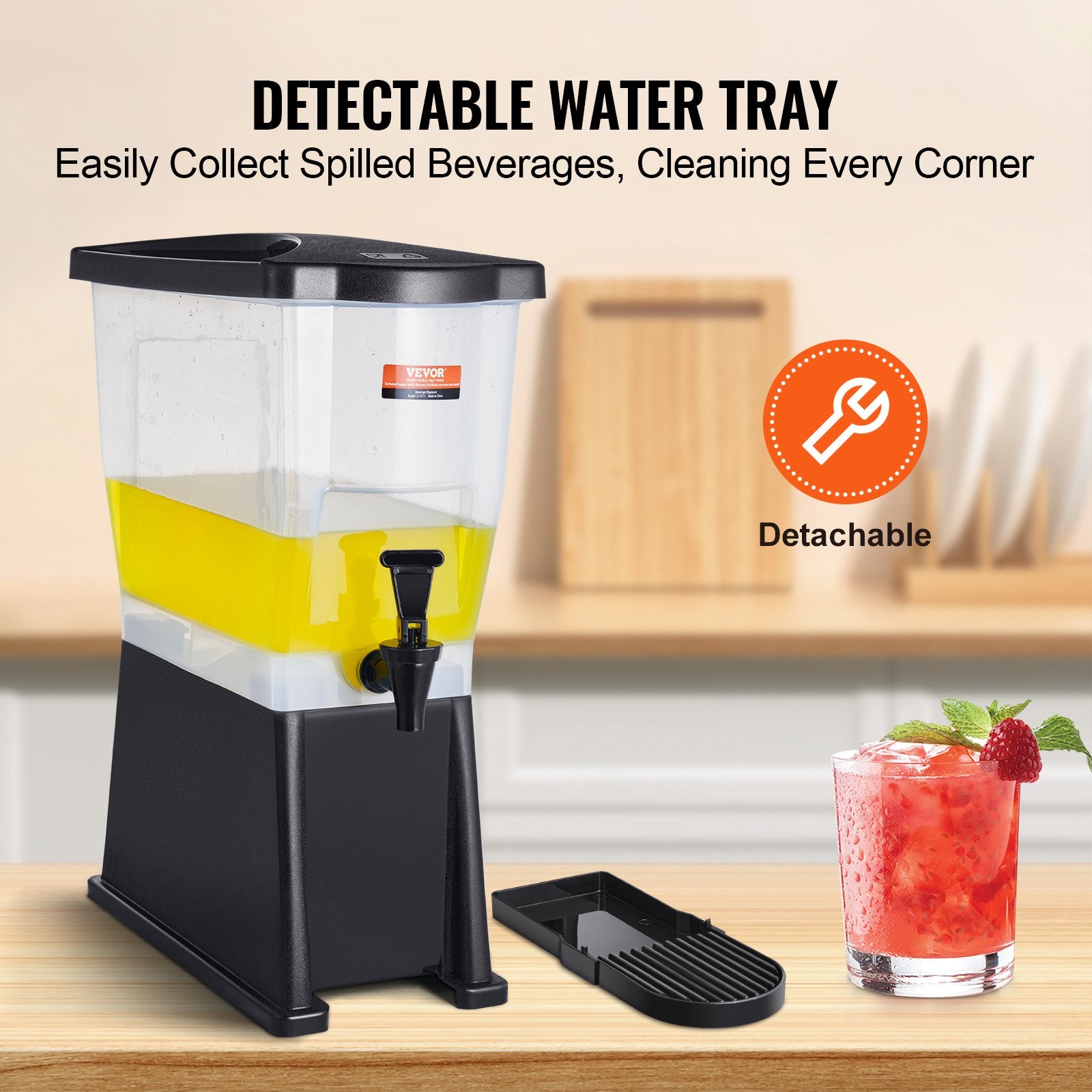 Beverage Dispenser, 3 Gallon Plastic Drink Dispenser with Stand, Spigot, and Lid