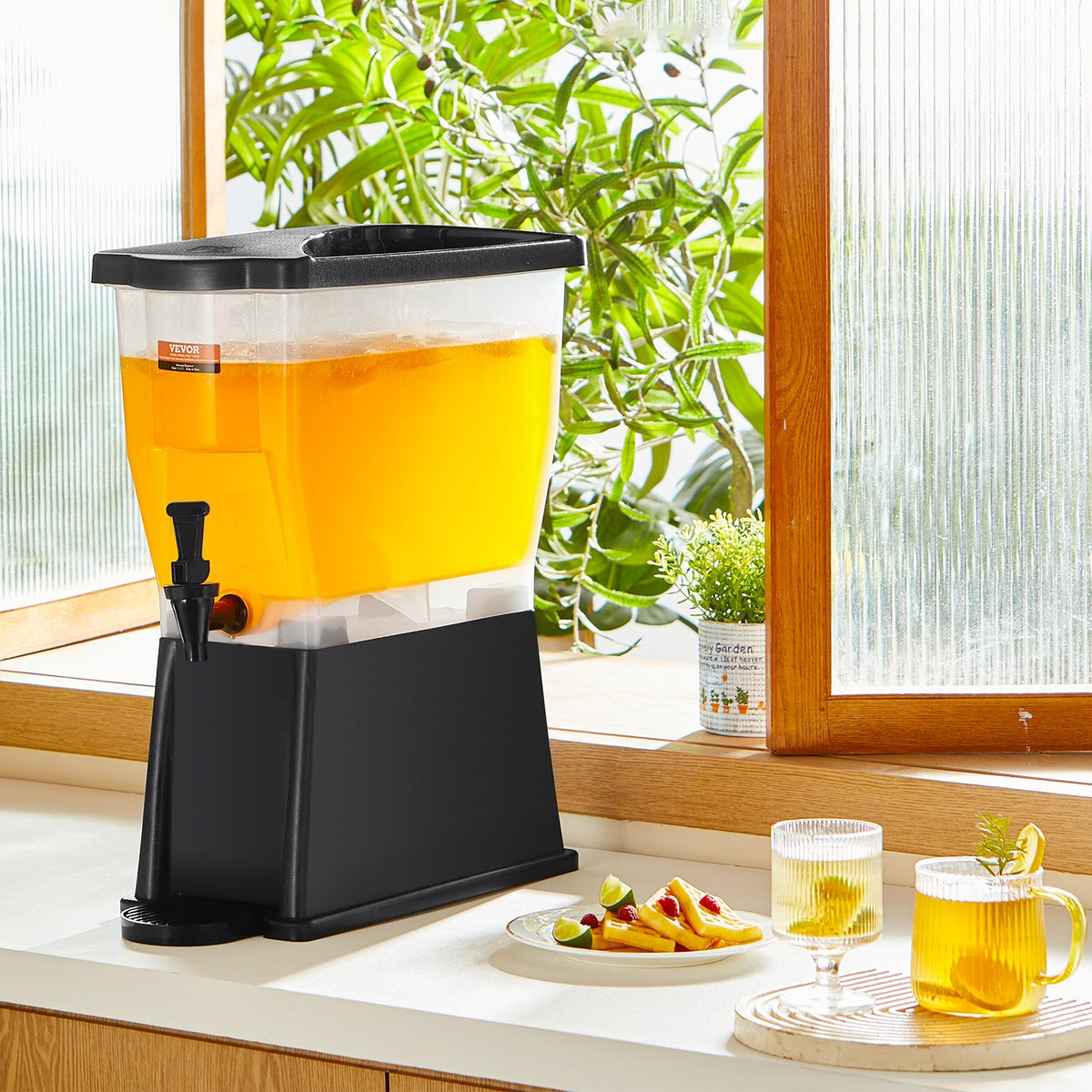 Beverage Dispenser, 3 Gallon Plastic Drink Dispenser with Stand, Spigot, and Lid