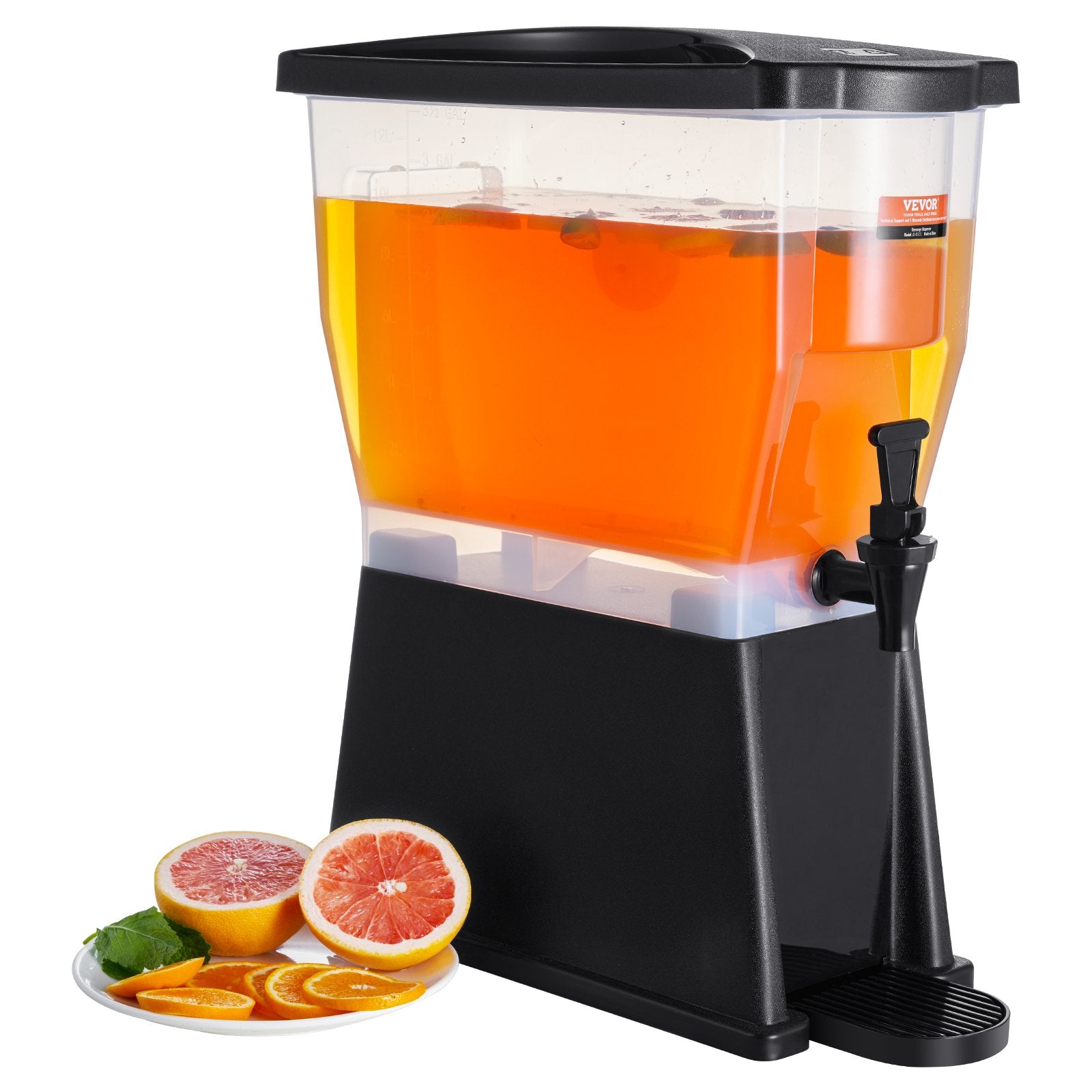 Beverage Dispenser, 3 Gallon Plastic Drink Dispenser with Stand, Spigot, and Lid