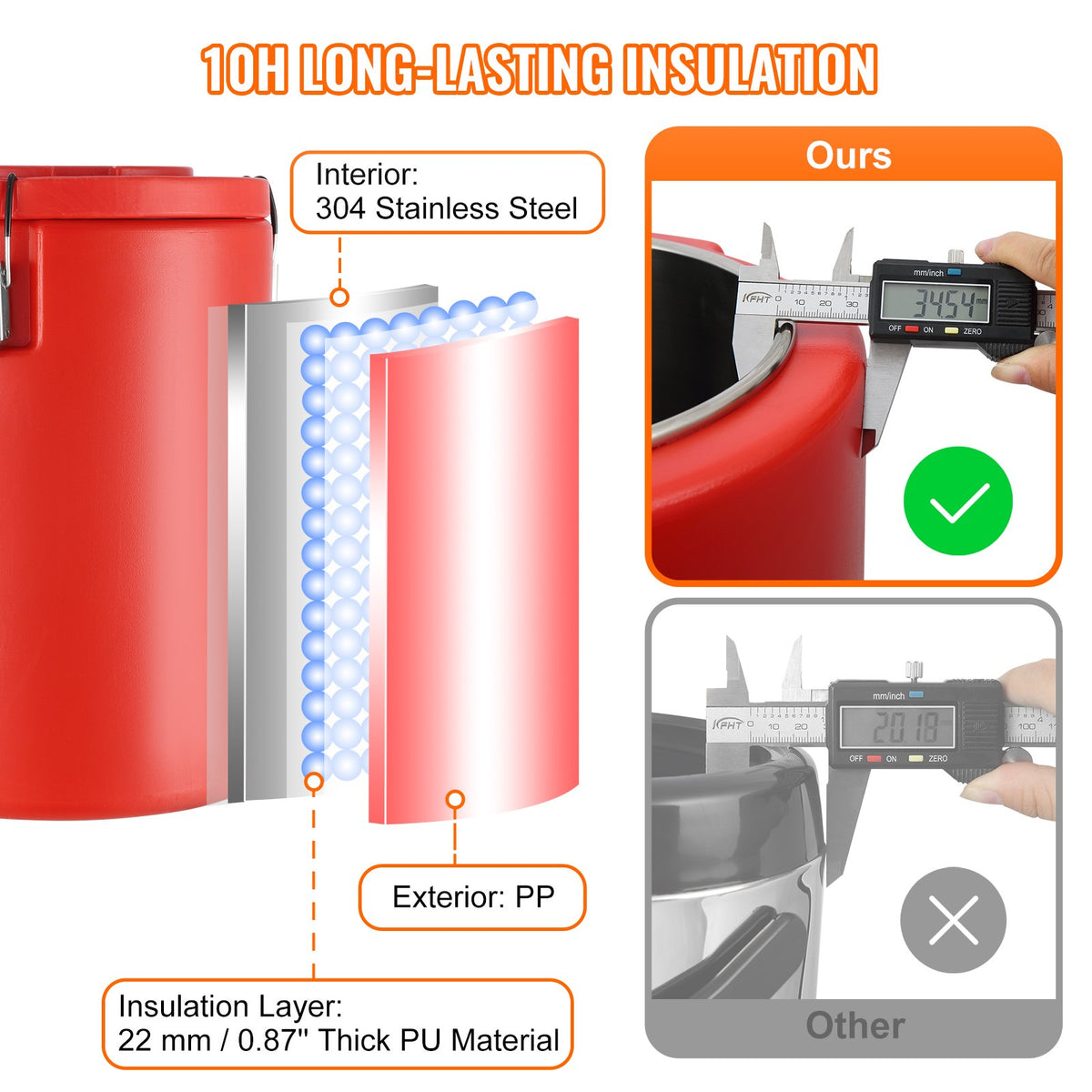 17.2L Stainless Steel Insulated Beverage Dispenser with Spigot and Handle