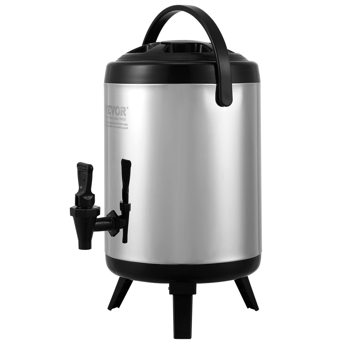6L Stainless Steel Insulated Beverage Dispenser with Spigot and Handle