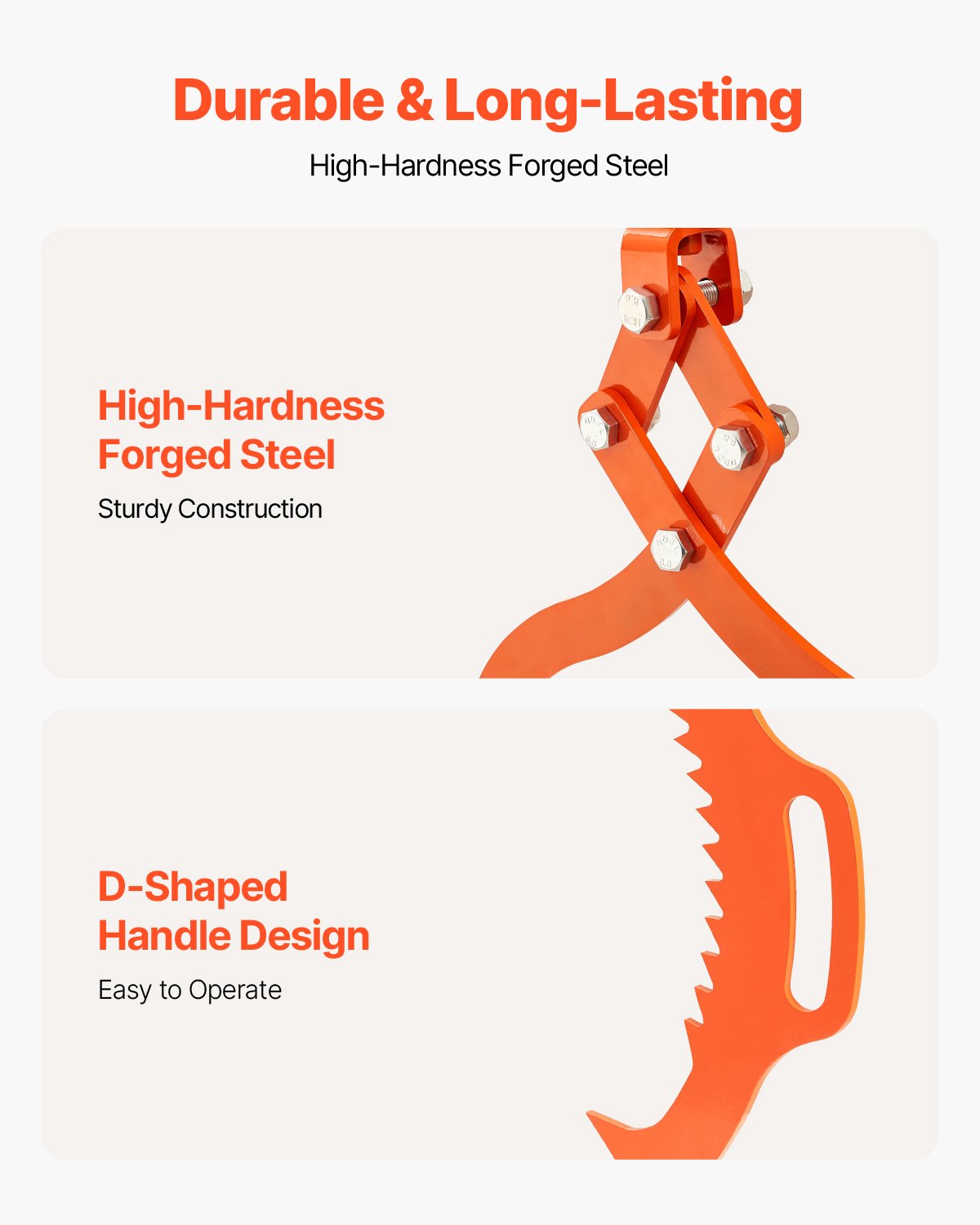 32in Log Lifting Tongs, 2Claw Steel Grapple, 1543LBS Capacity, Eagle Claw Design