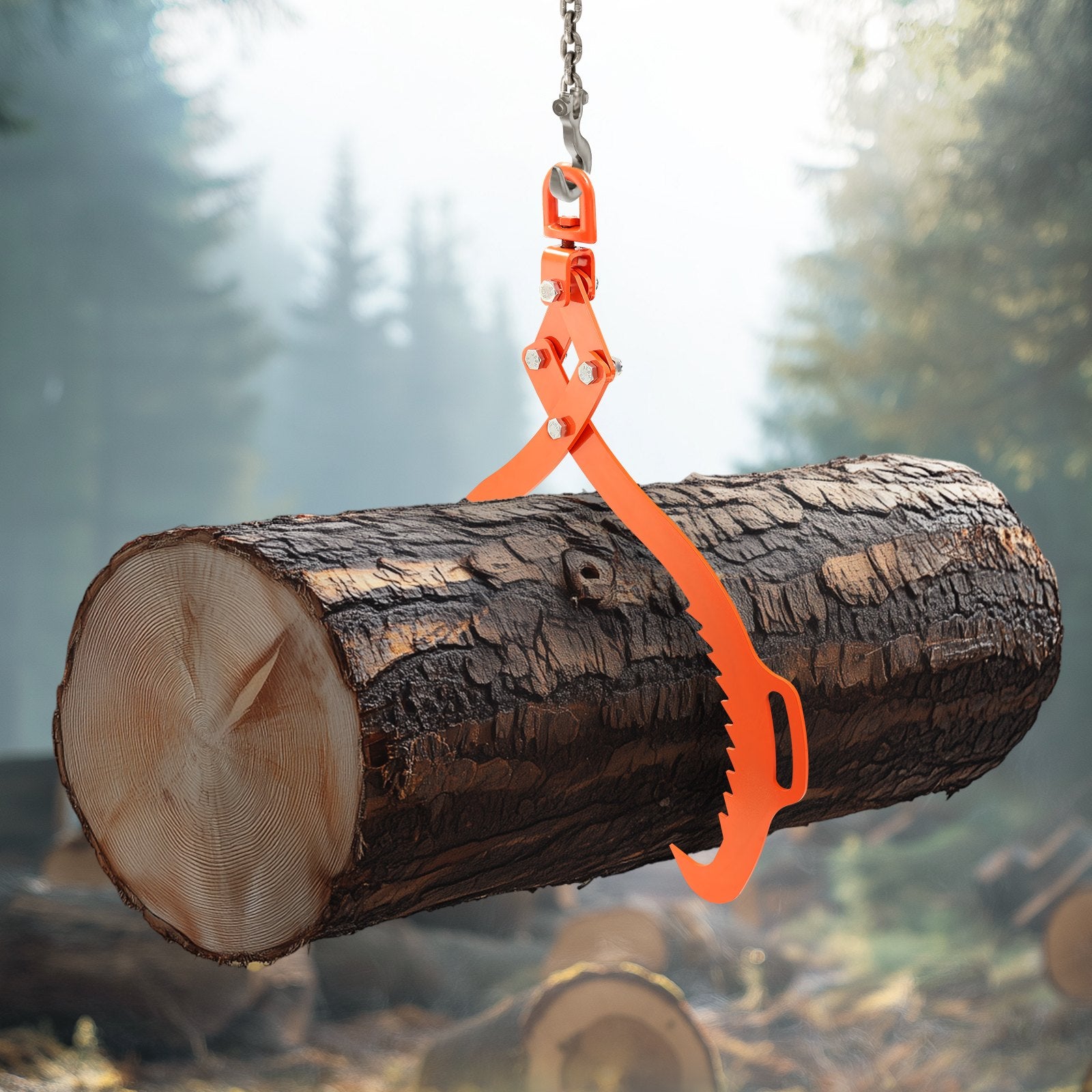 32in Log Lifting Tongs, 2Claw Steel Grapple, 1543LBS Capacity, Eagle Claw Design