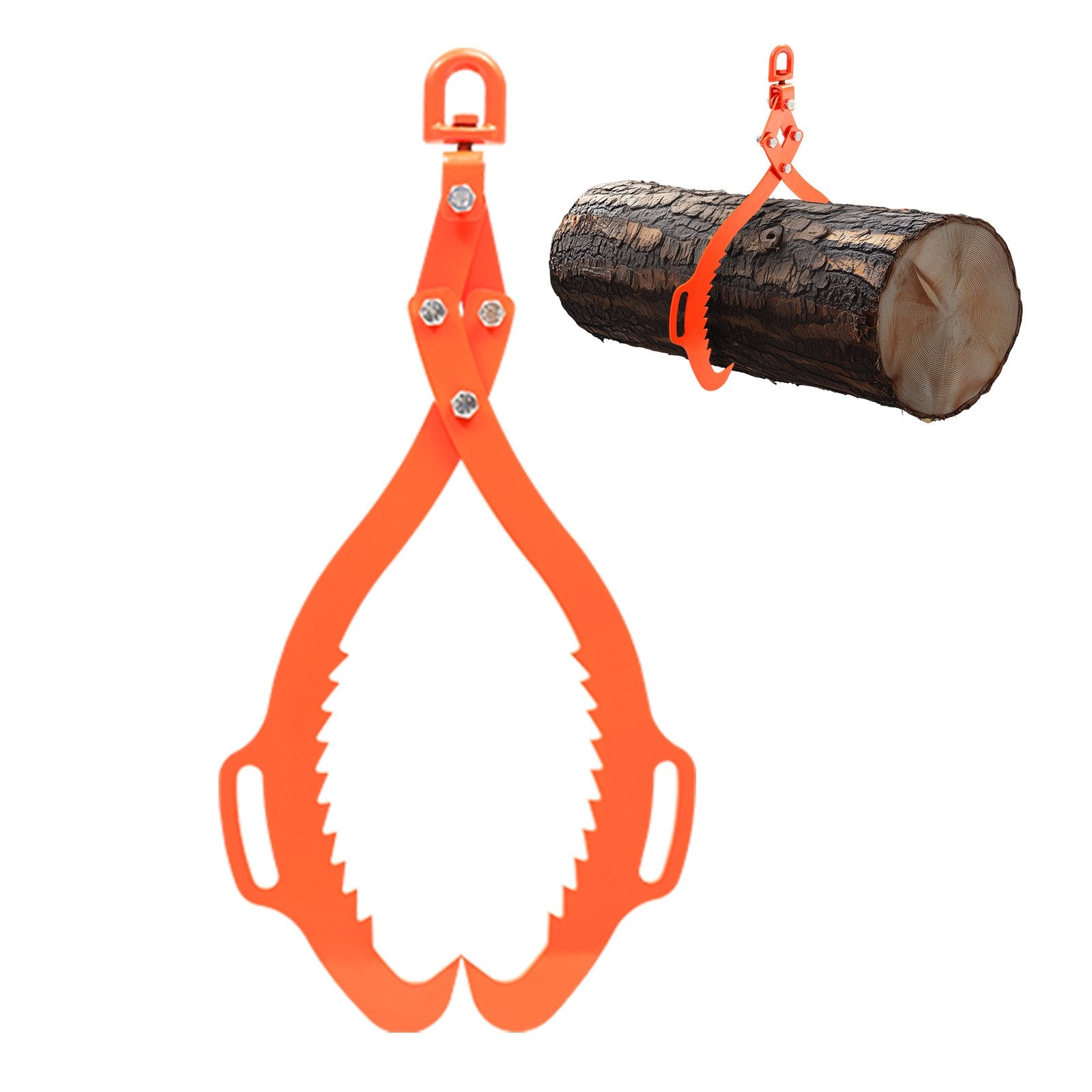32in Log Lifting Tongs, 2Claw Steel Grapple, 1543LBS Capacity, Eagle Claw Design
