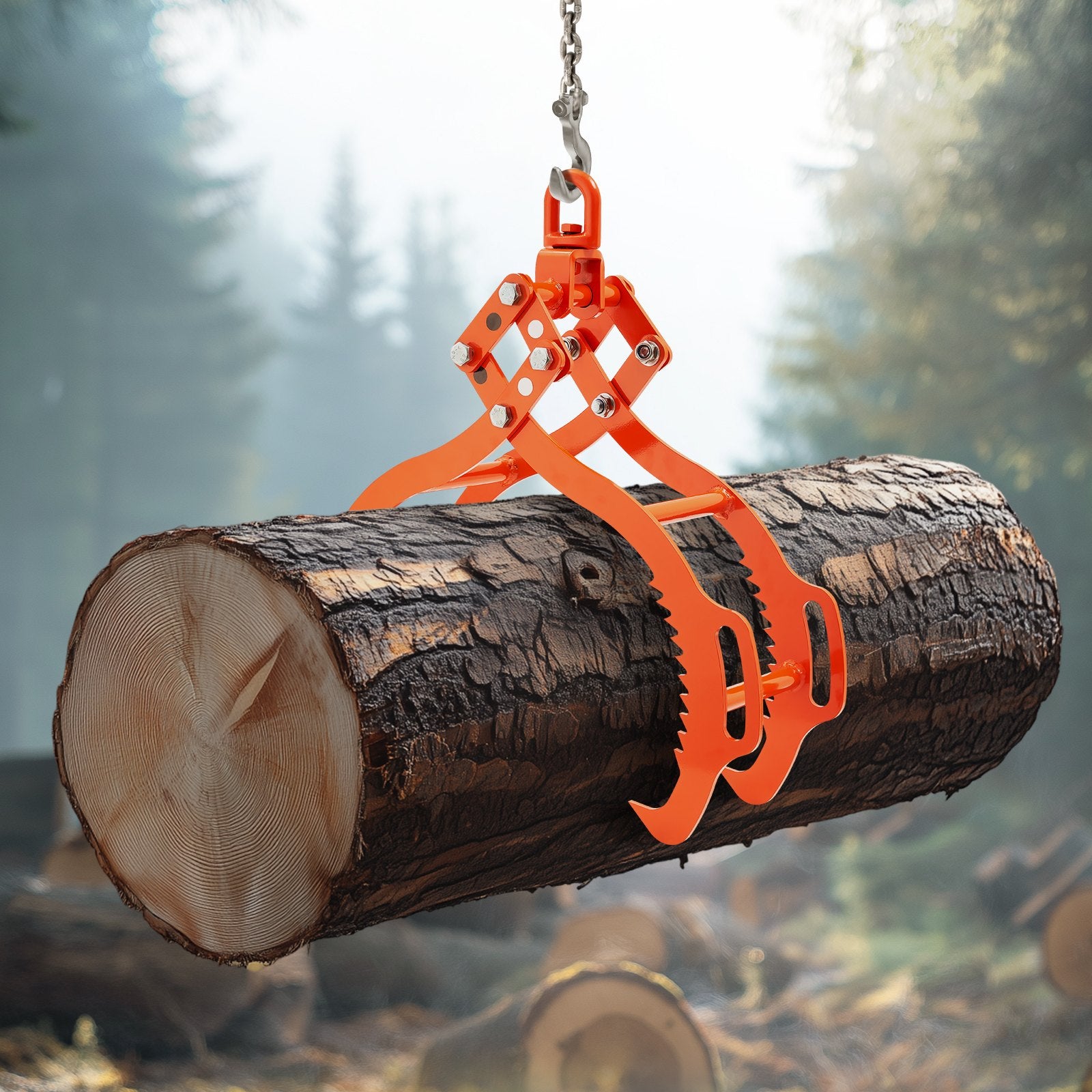 Log Lifting Tongs 36 Inch 4-Claw Steel Grapple 3300LBS Trucks Tractors