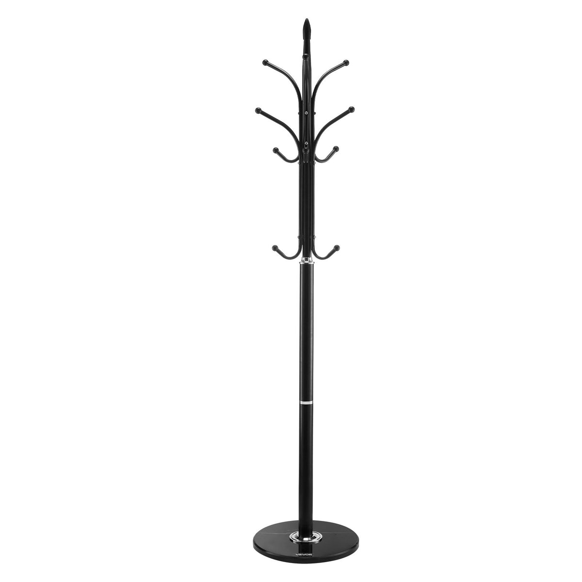 Coat Rack Freestanding Marble Base 6 Hooks Entryway Bedroom Office Modern Stand