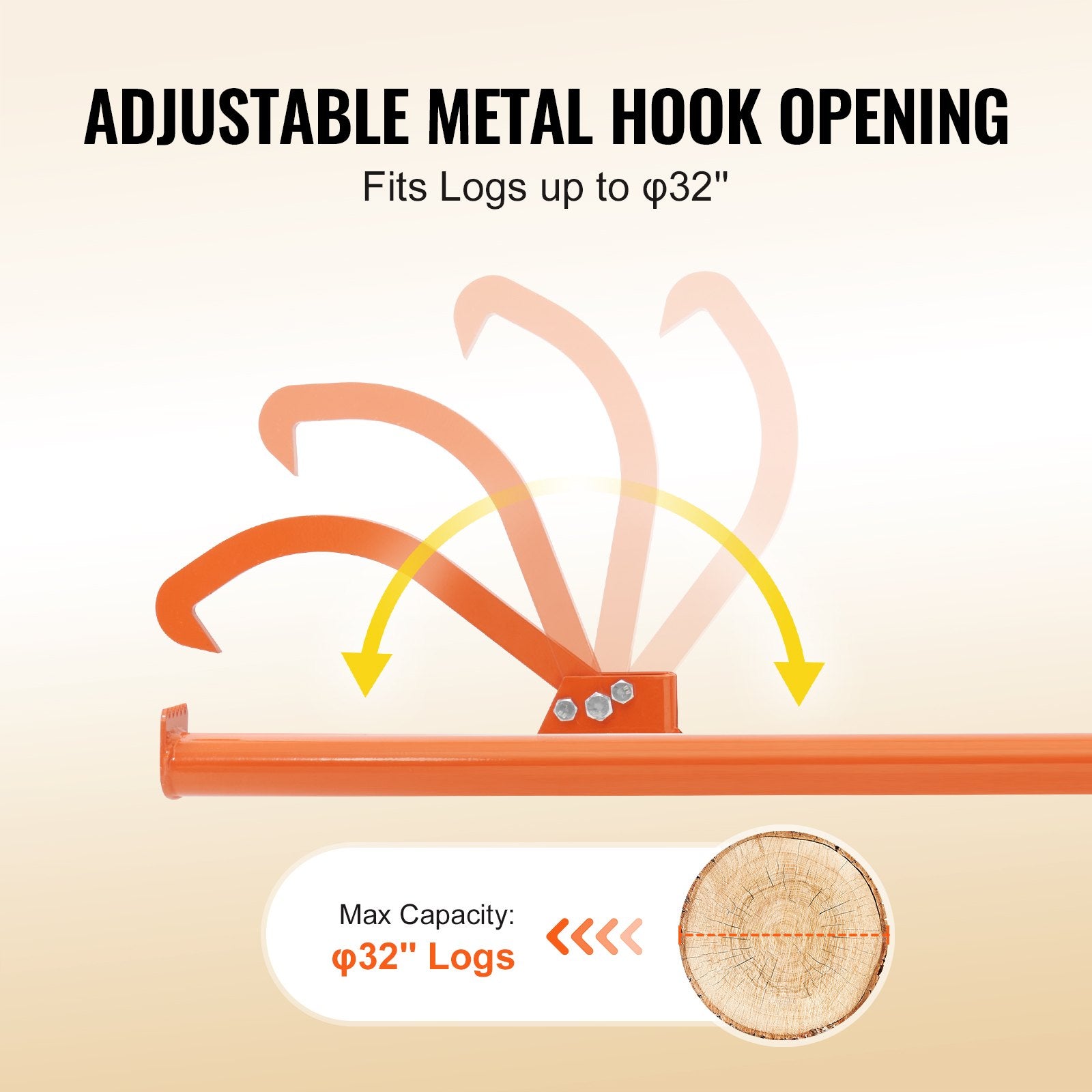 Cant Hook Tool, 59 in, Heavy Duty Steel Log Roller and Log Lifter for 32" Logs