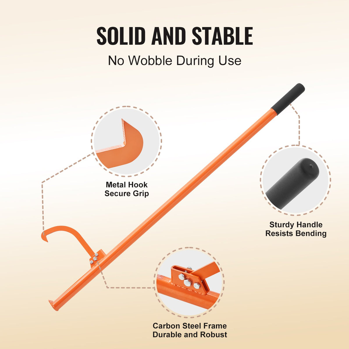 Cant Hook Tool, 59 in, Heavy Duty Steel Log Roller and Log Lifter for 32" Logs