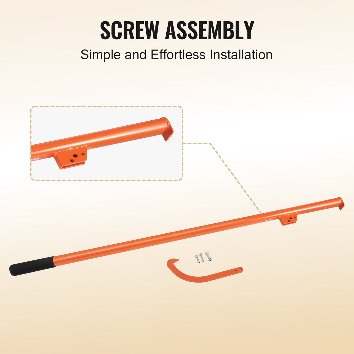 Cant Hook Tool, 59 in, Heavy Duty Steel Log Roller and Log Lifter for 32" Logs