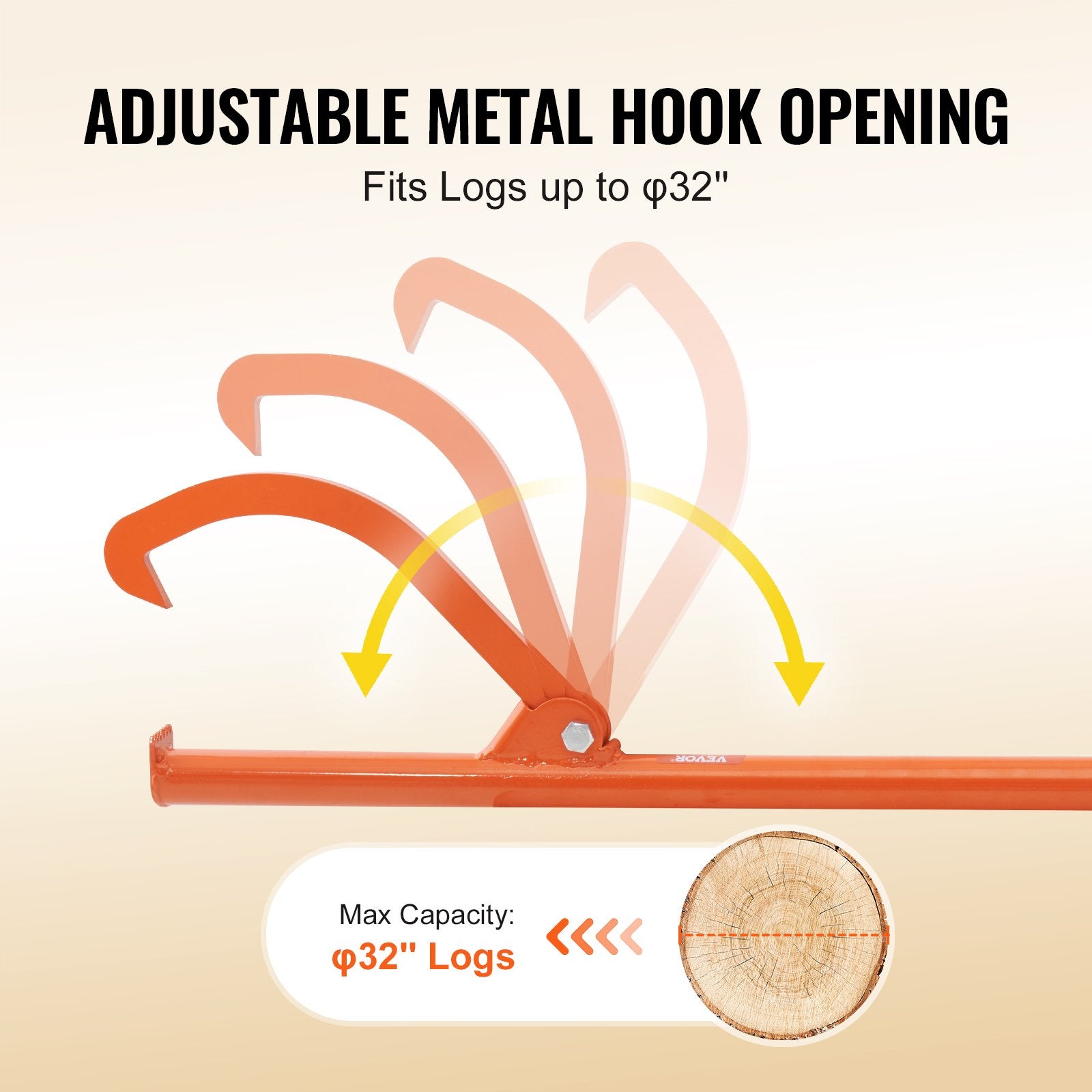 Cant Hook Tool 46.5" Heavy Duty Steel Log Roller Timber Jack Dual Function
